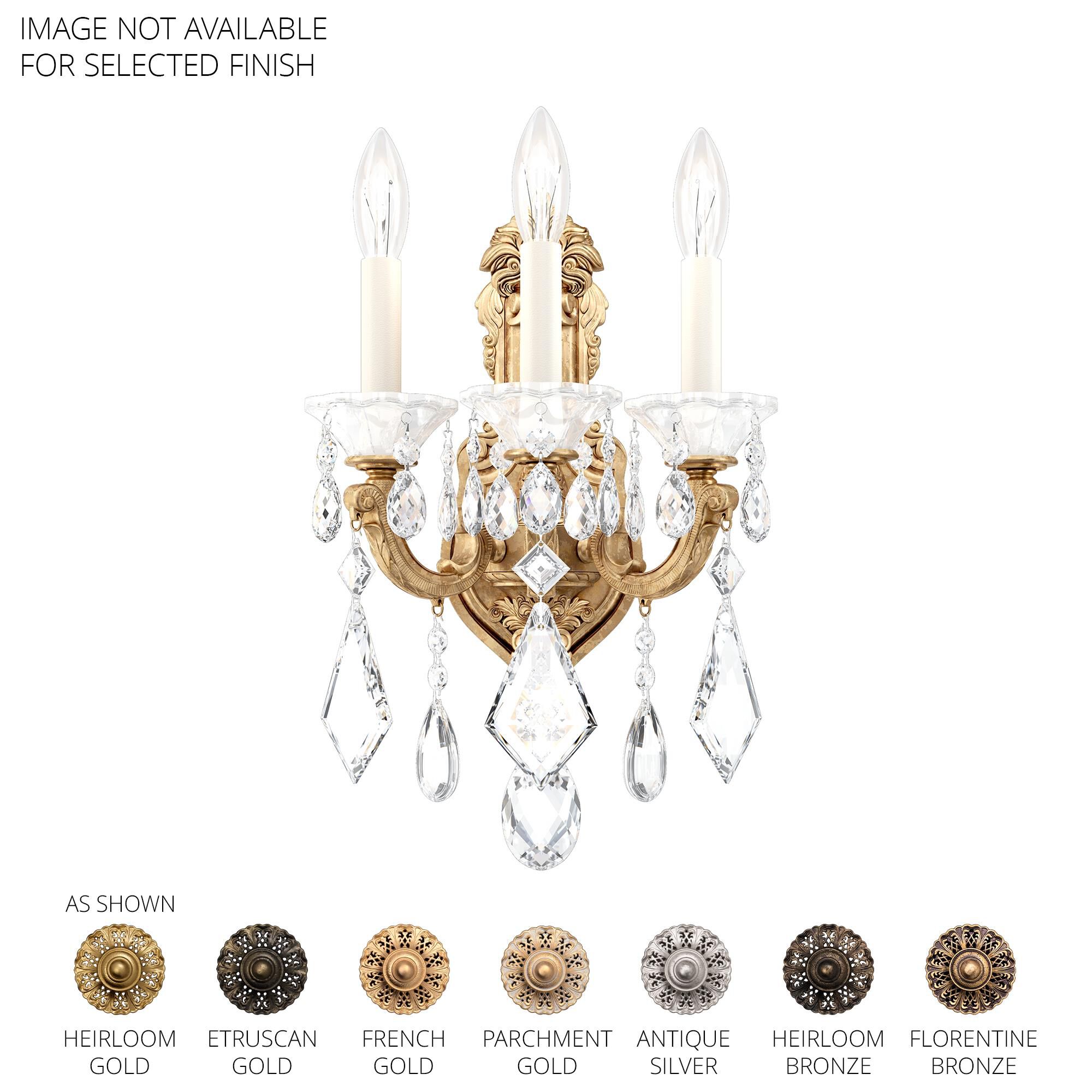 Shown in Florentine Bronze finish and Clear Radiance crystal