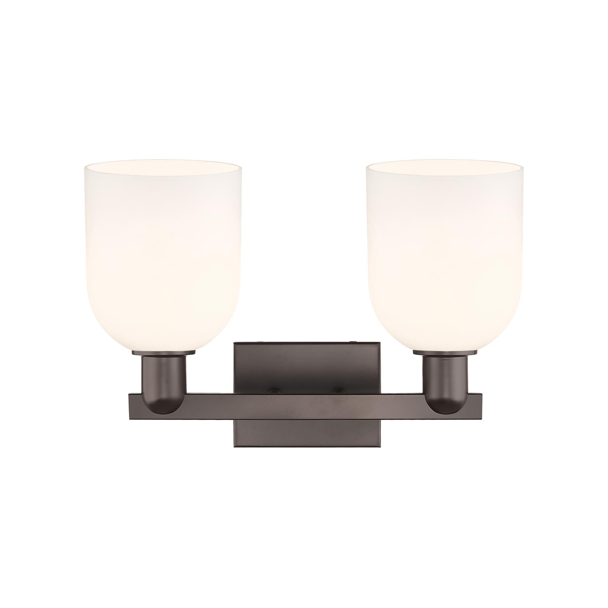 Shown in Oil Rubbed Bronze finish and White glass