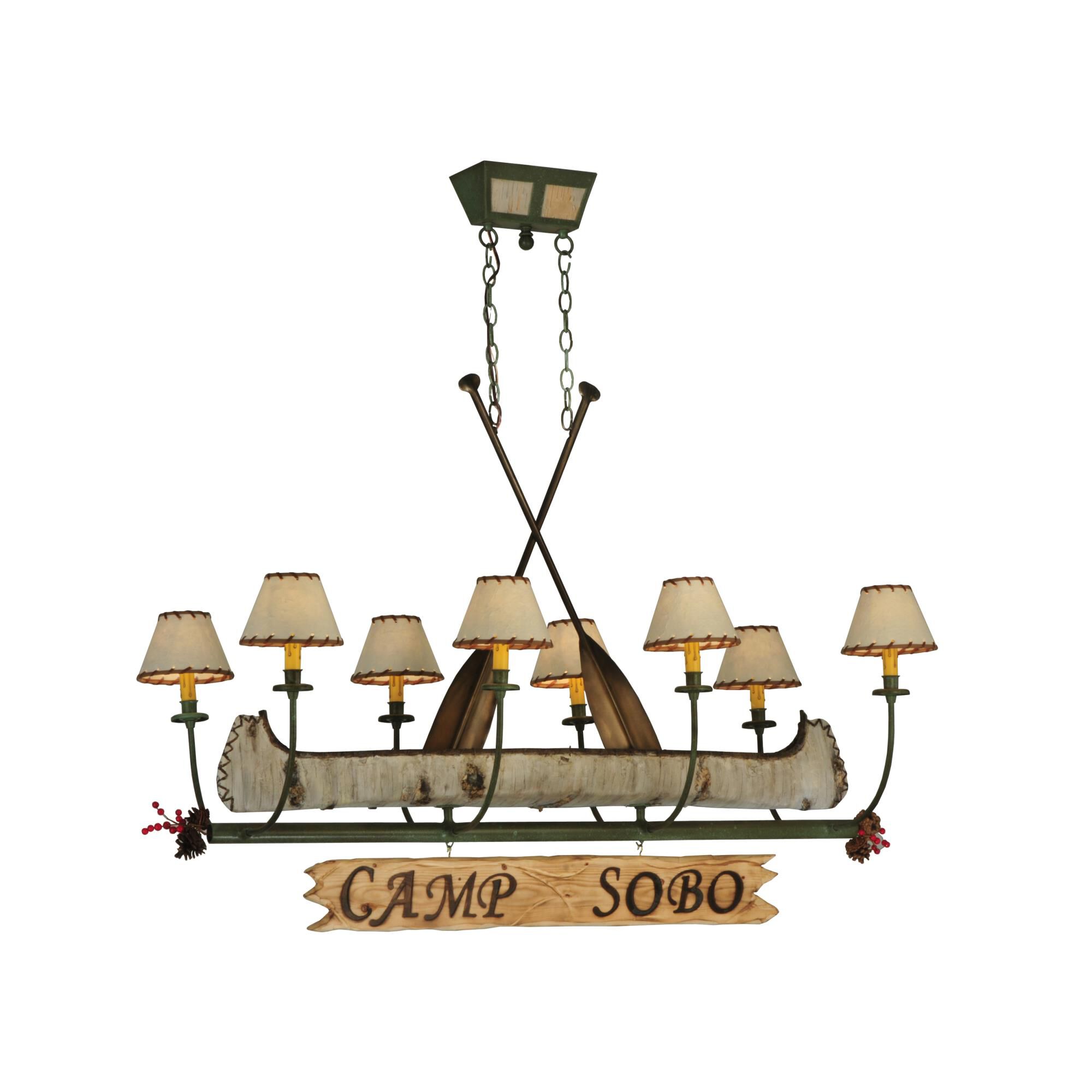 Personalized Canoe 51 Inch 8 Light Chandelier by Meyda Lighting
