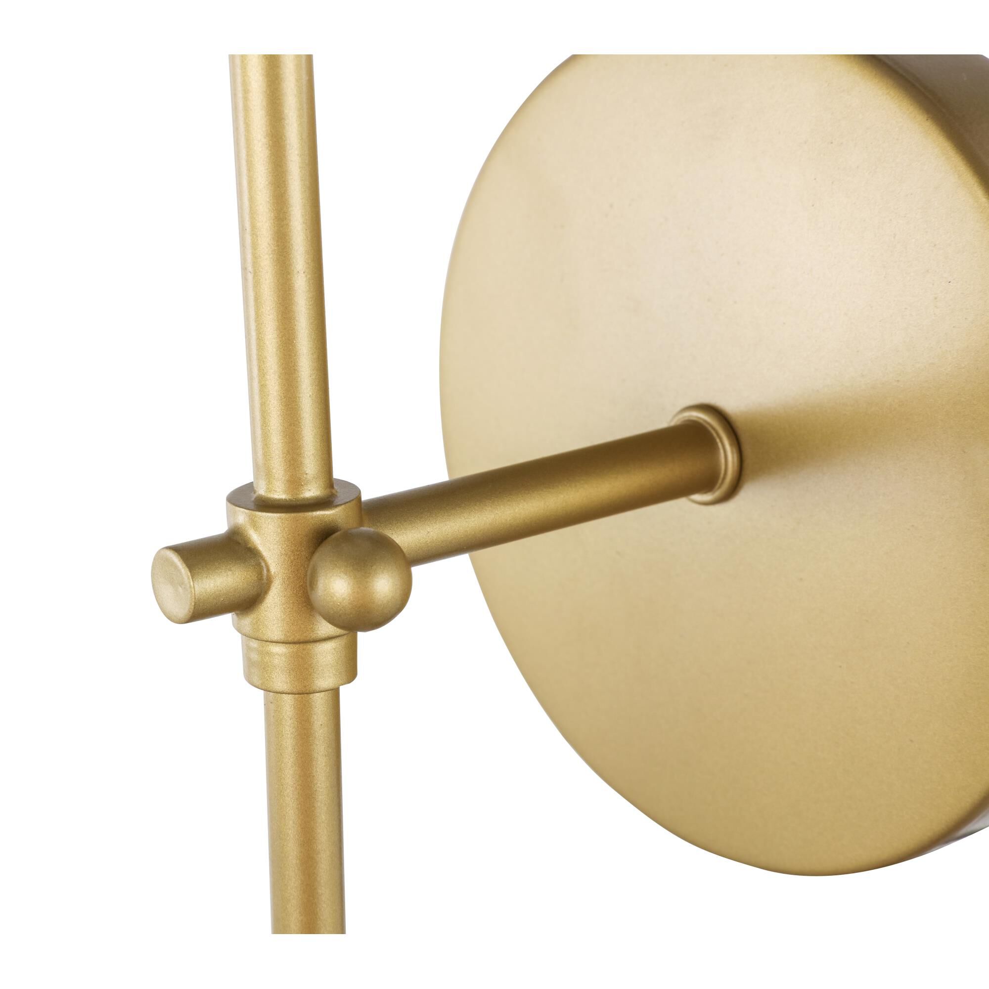 Shown in Brass finish and White Fabric shade