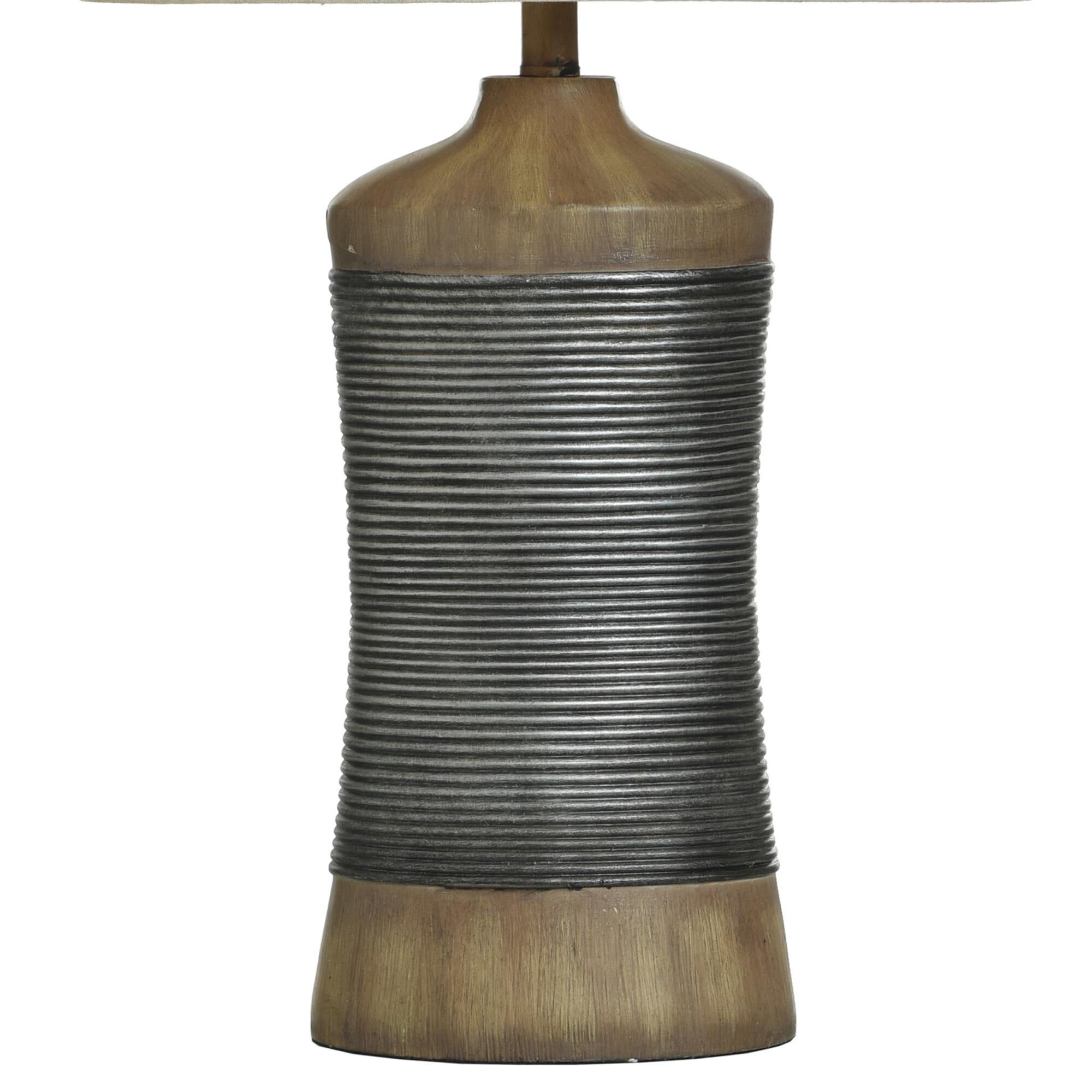 Shown in Light Brown and Gray finish and Natural Polyester-Linen Blend shade