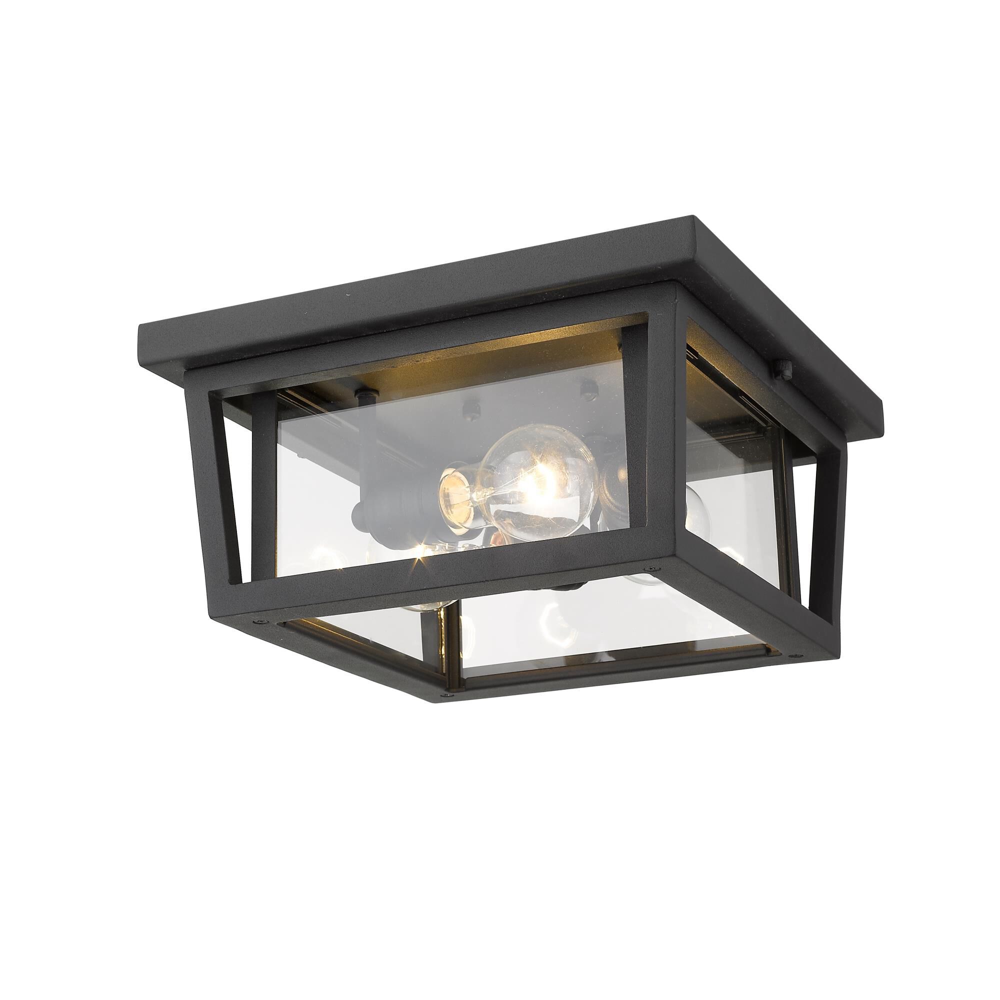 Shown in Black finish and Glass shade