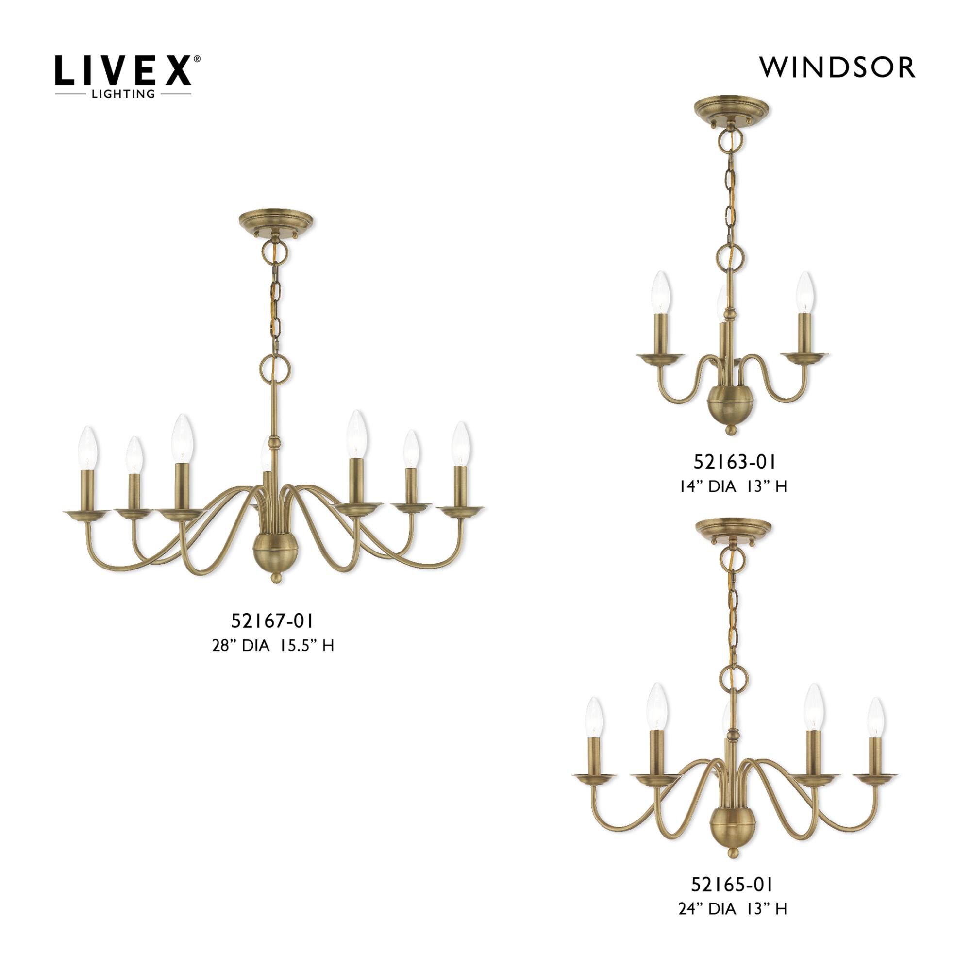 Windsor 3 Light Mini Chandelier by Livex Lighting