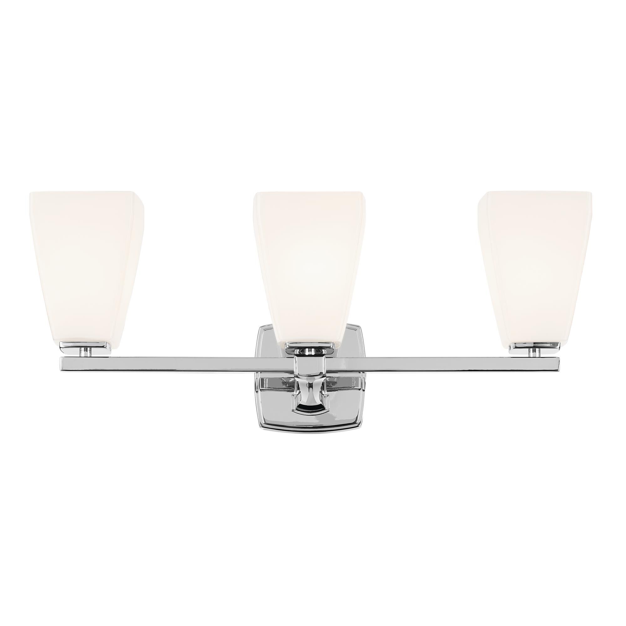 Shown in Chrome finish and Opal glass