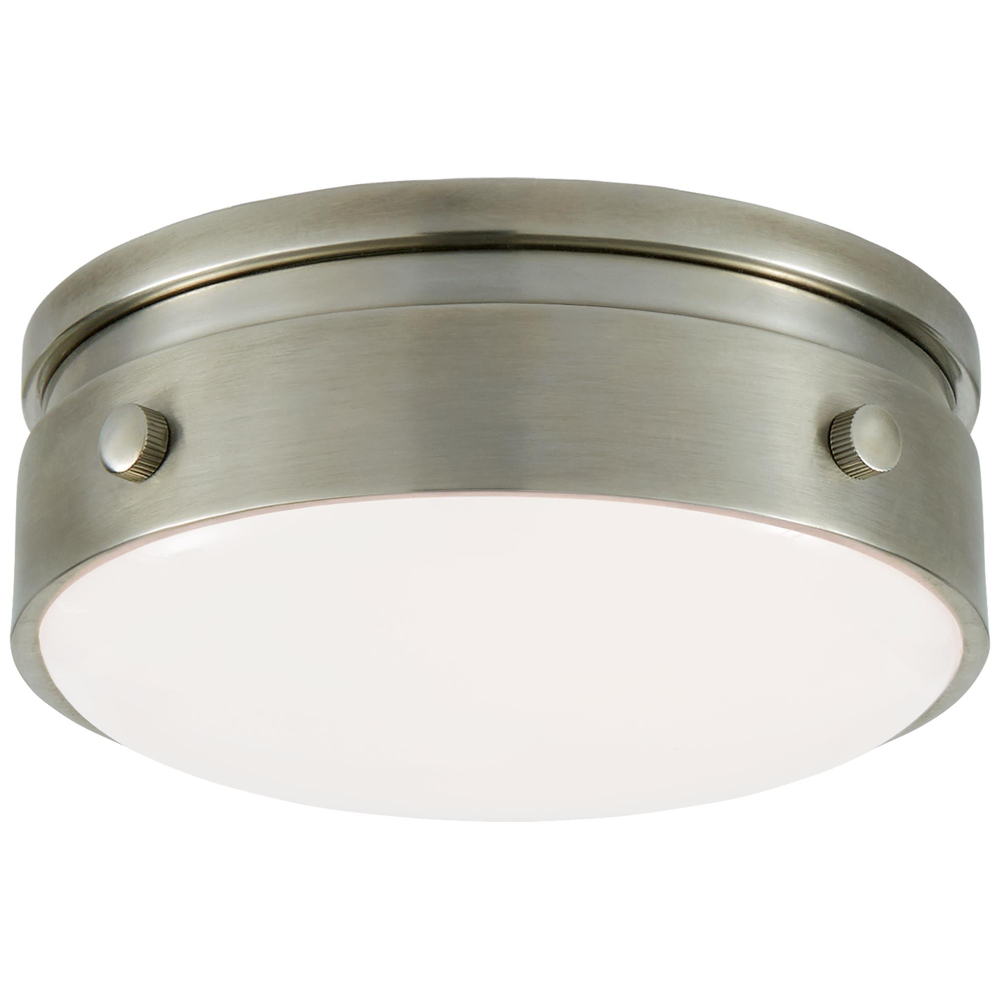 Shown in Antique Nickel finish and White glass