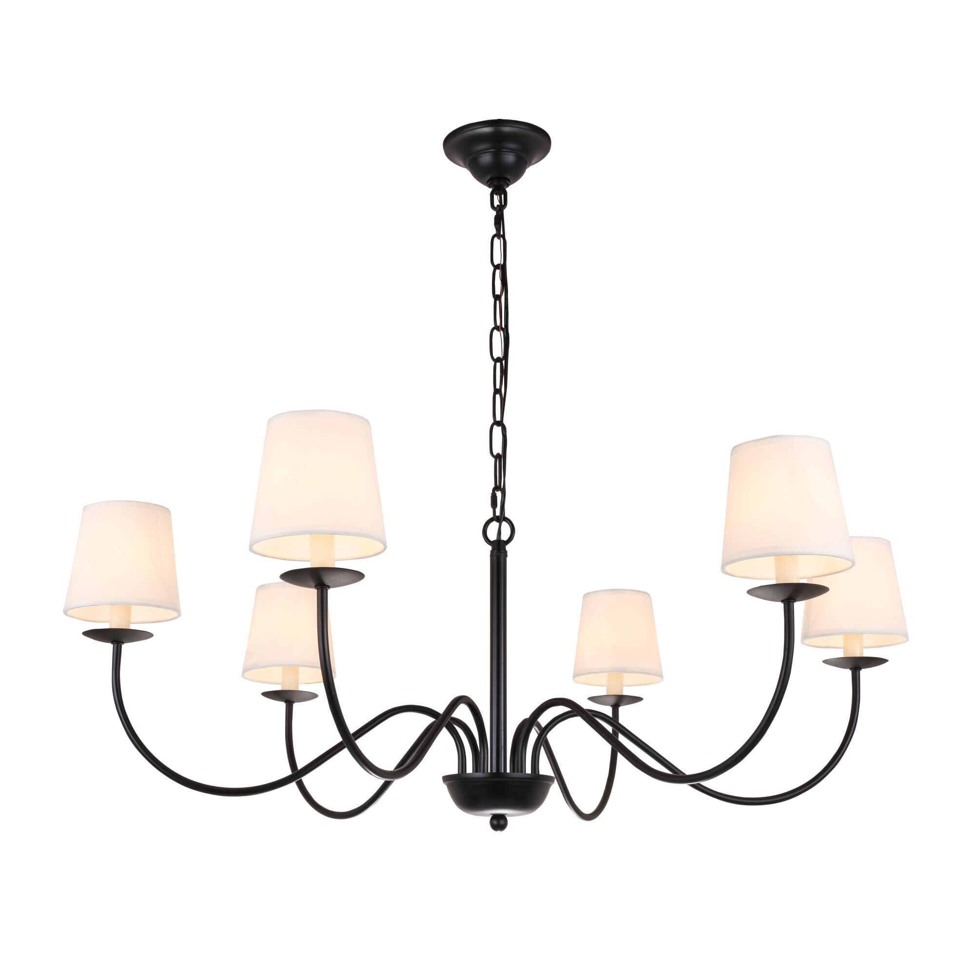 Eclipse 37 Inch 6 Light Chandelier by Elegant Lighting