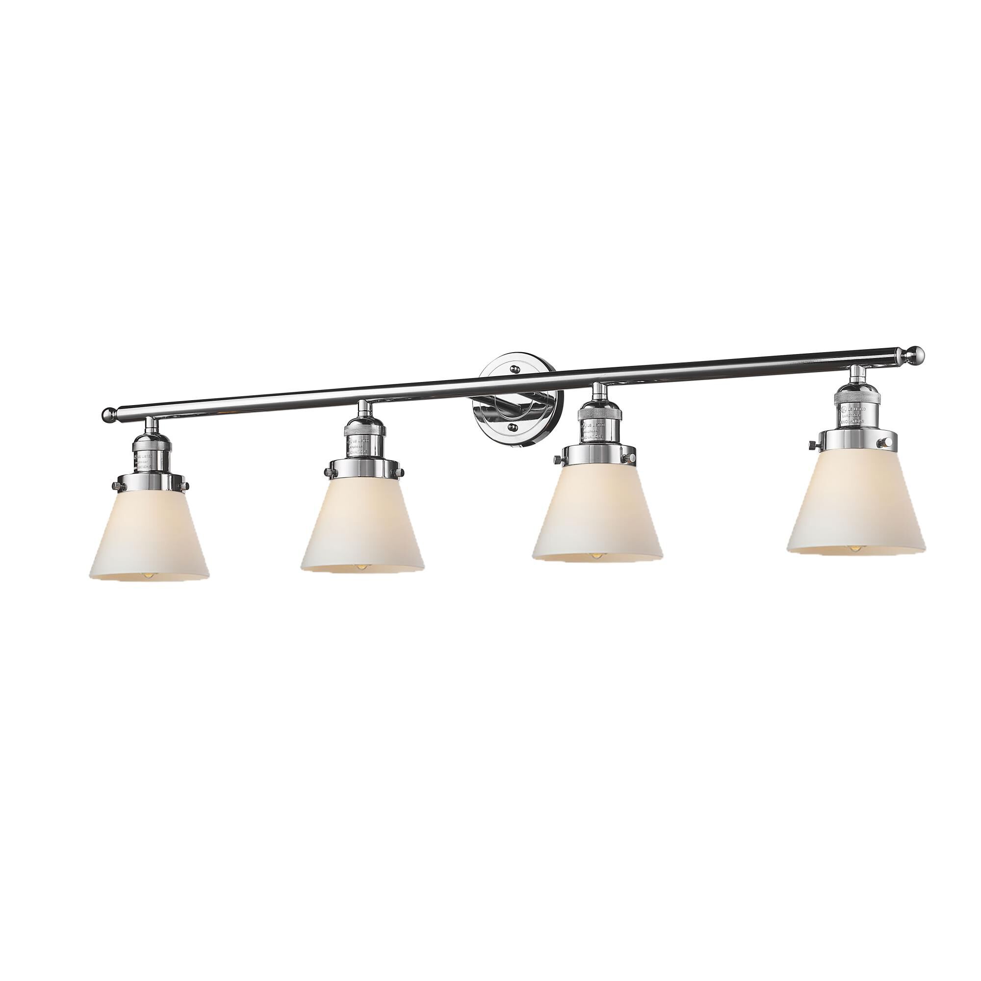 Shown in Polished Chrome finish and Matte White Cased glass