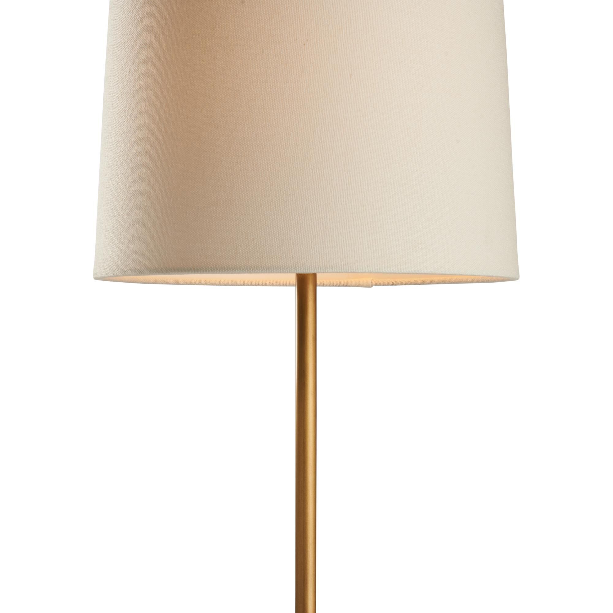 Shown in White, Cream and Gold finish and Linen shade