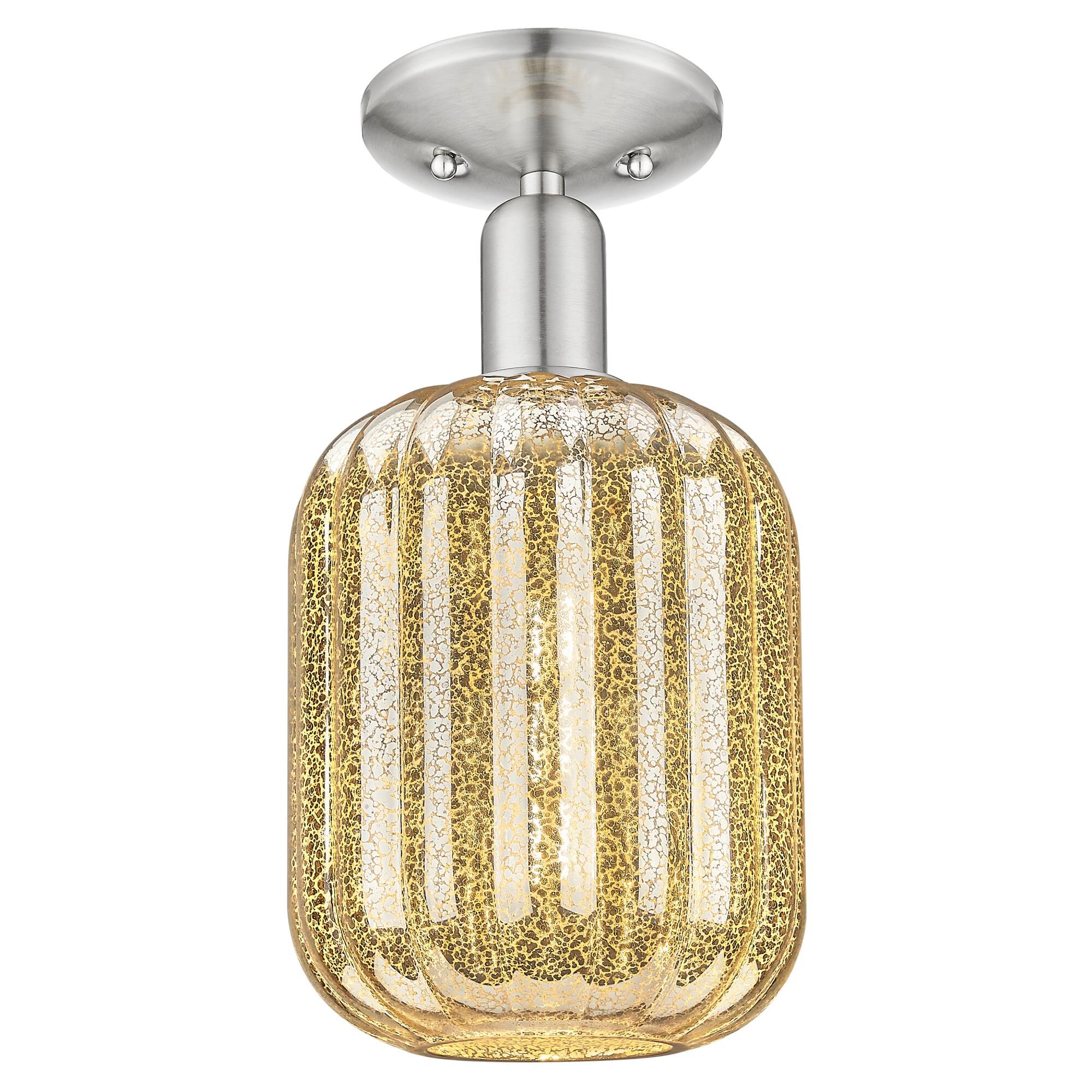 Shown in Brushed Satin Nickel finish and Mercury glass