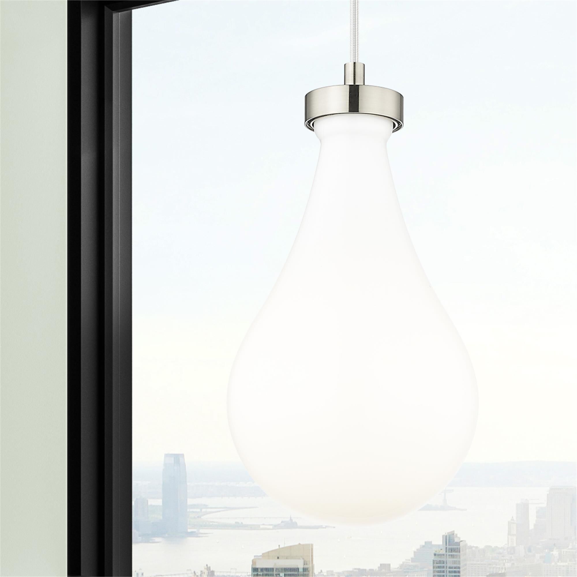 Shown in Satin Nickel finish and Gloss White glass