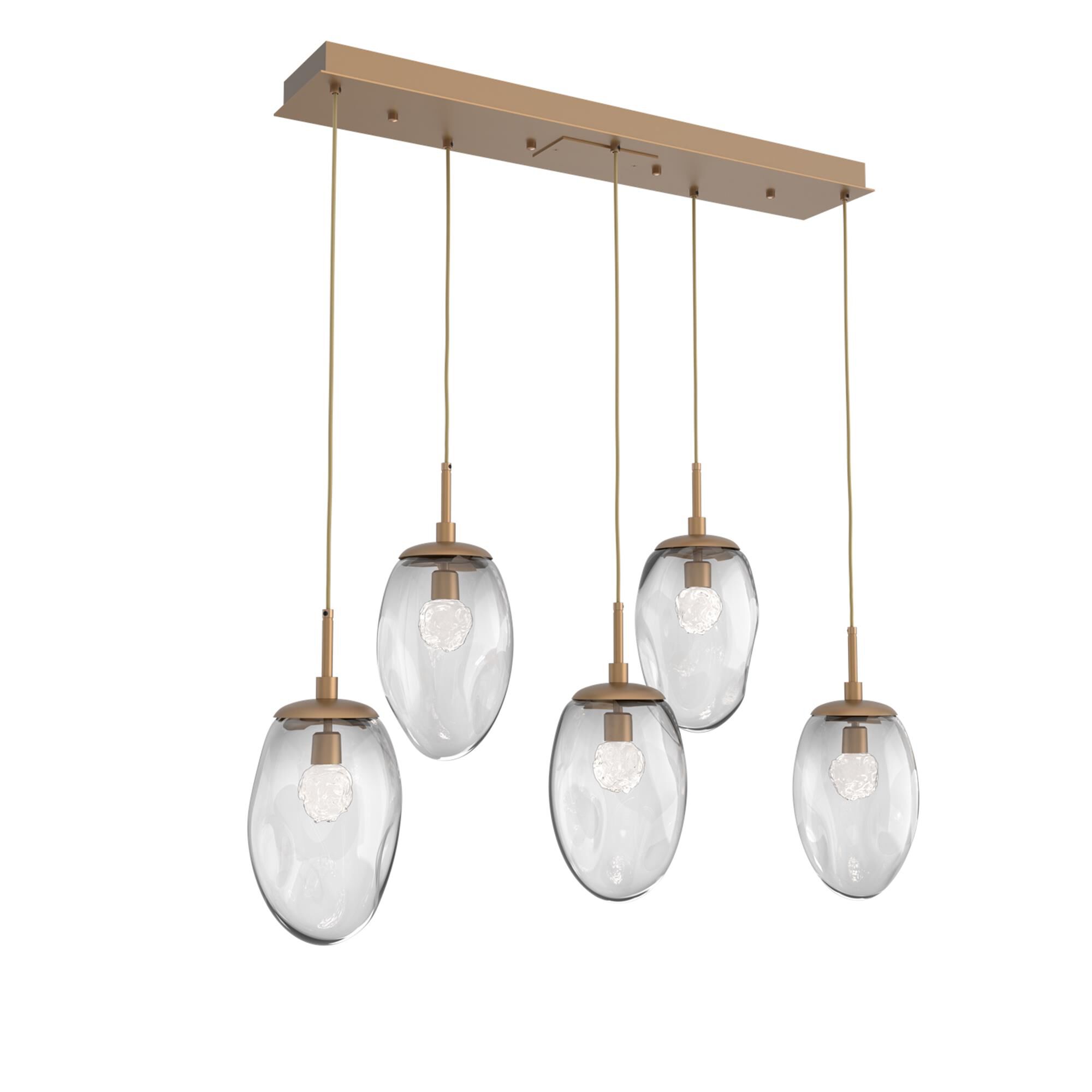 Shown in Novel Brass finish and Floret Inner And Clear Outer glass