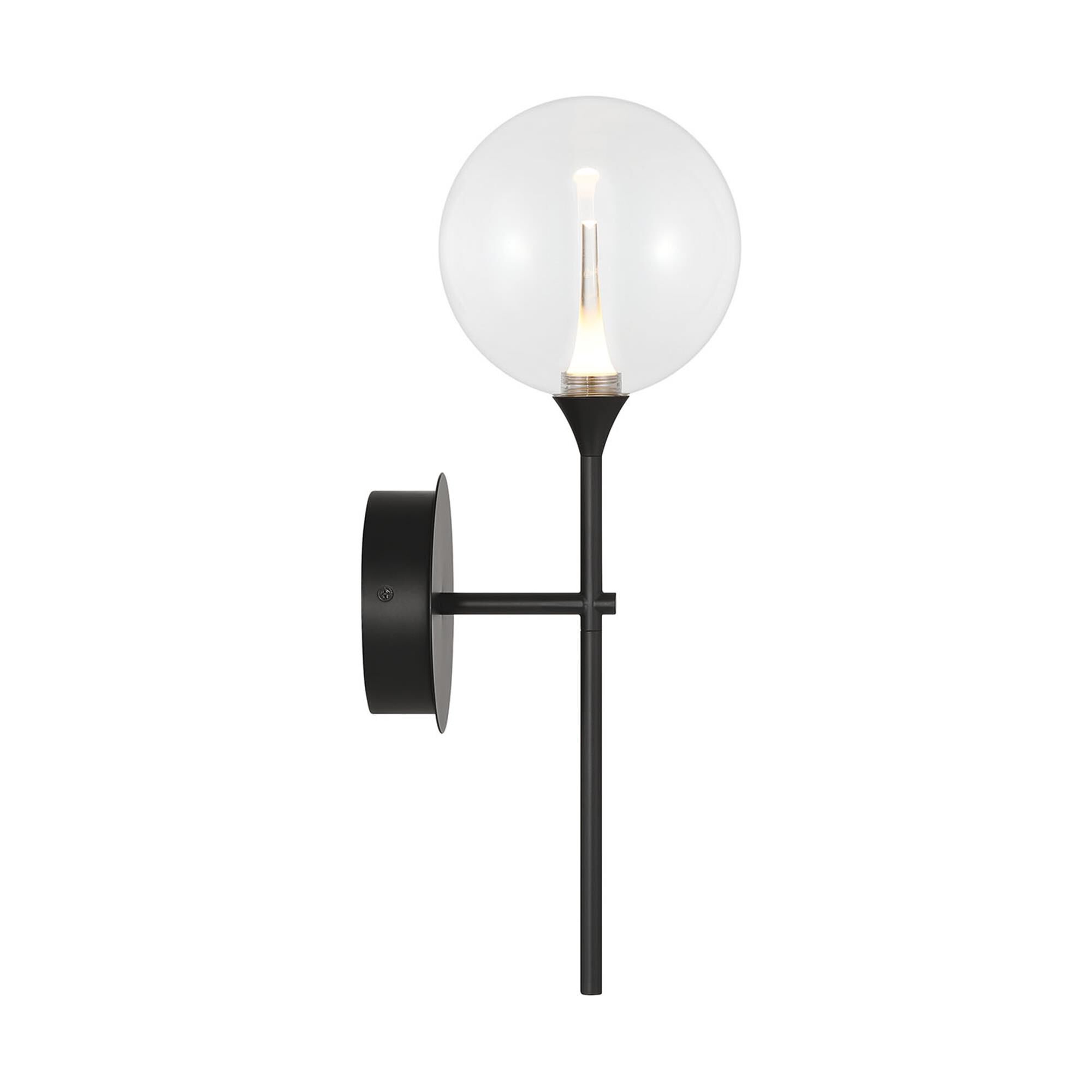 Shown in Black finish and Clear glass