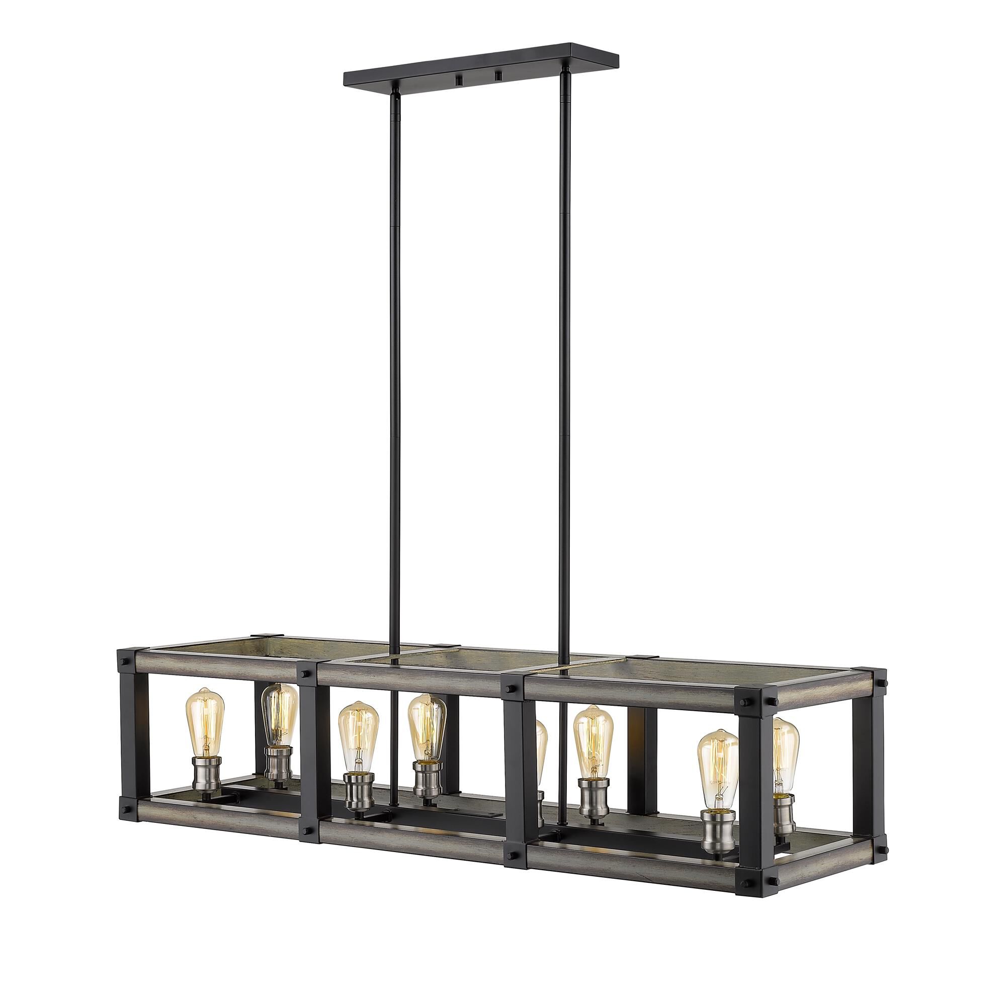 Shown in Ashen Barnboard finish and --- glass and --- shade