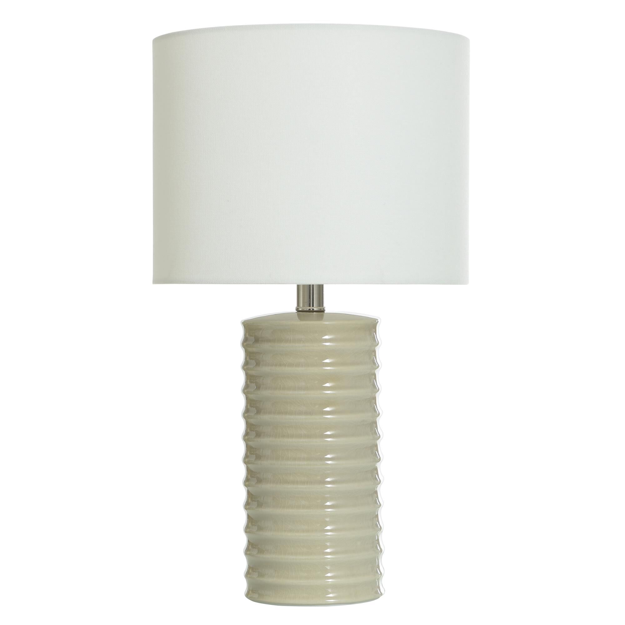 Shown in Sandstone finish and Brussels Off-White Linen shade