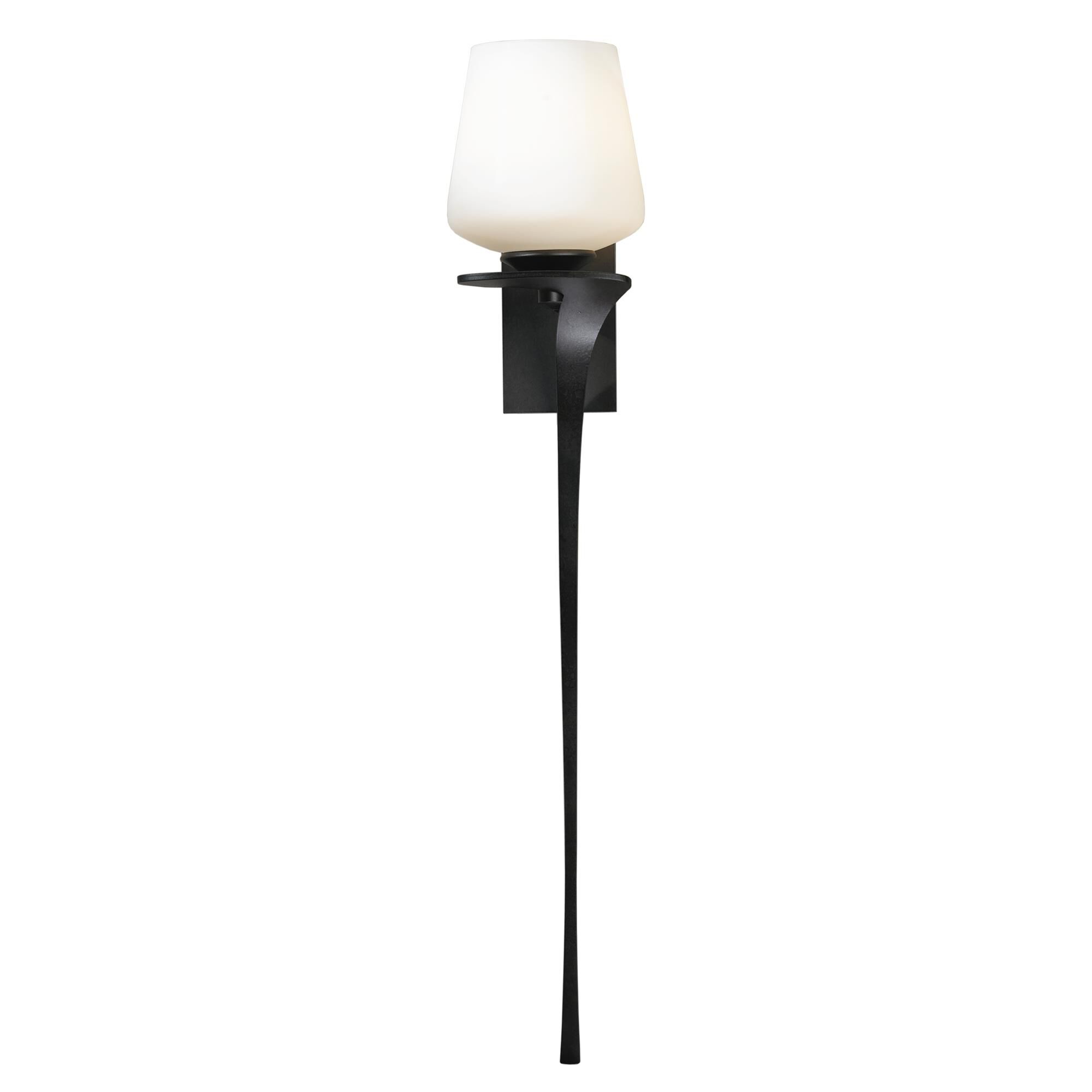 Shown in Dark Smoke finish and Opal  glass and Orientation: Right accent