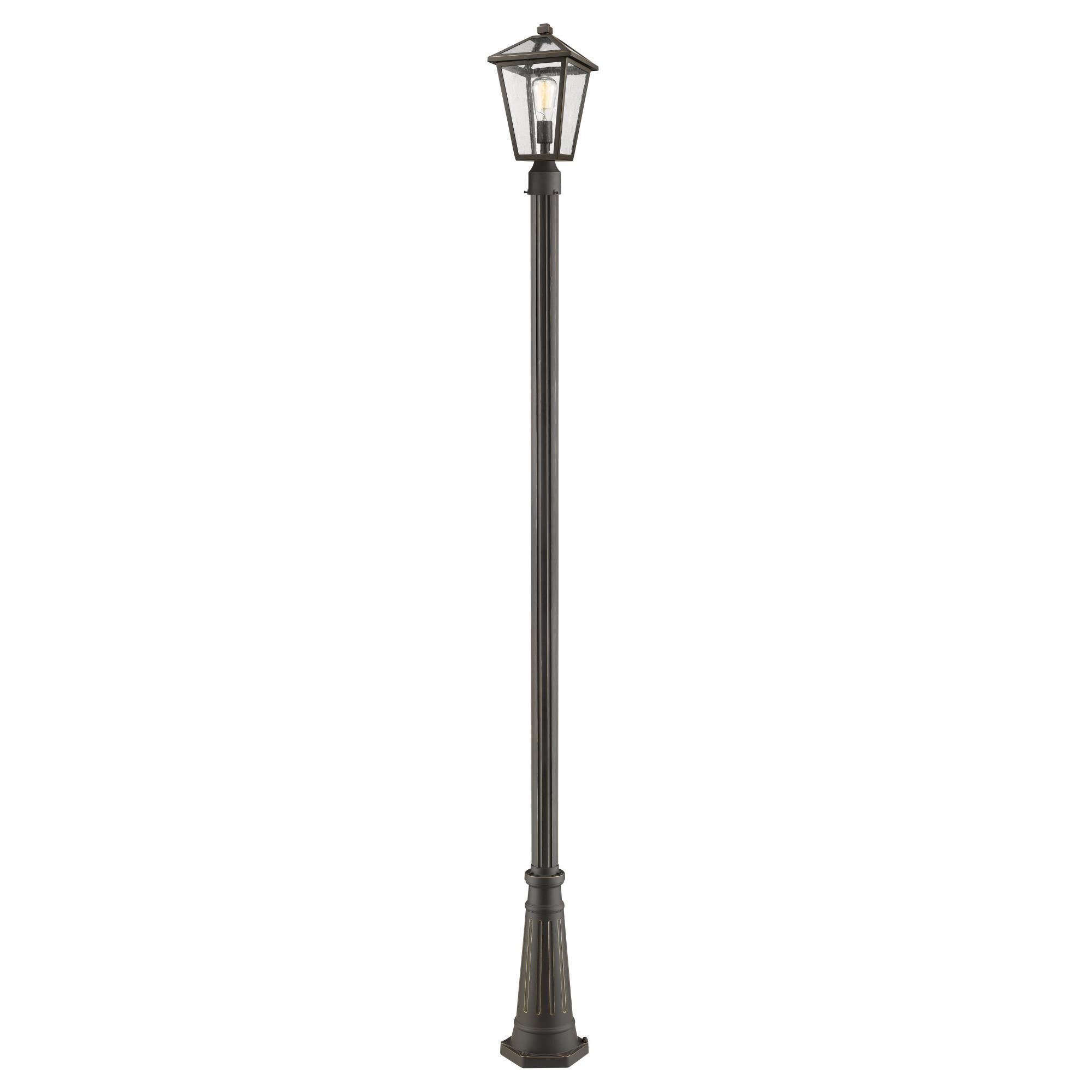 Shown in Rubbed Bronze finish and Glass shade