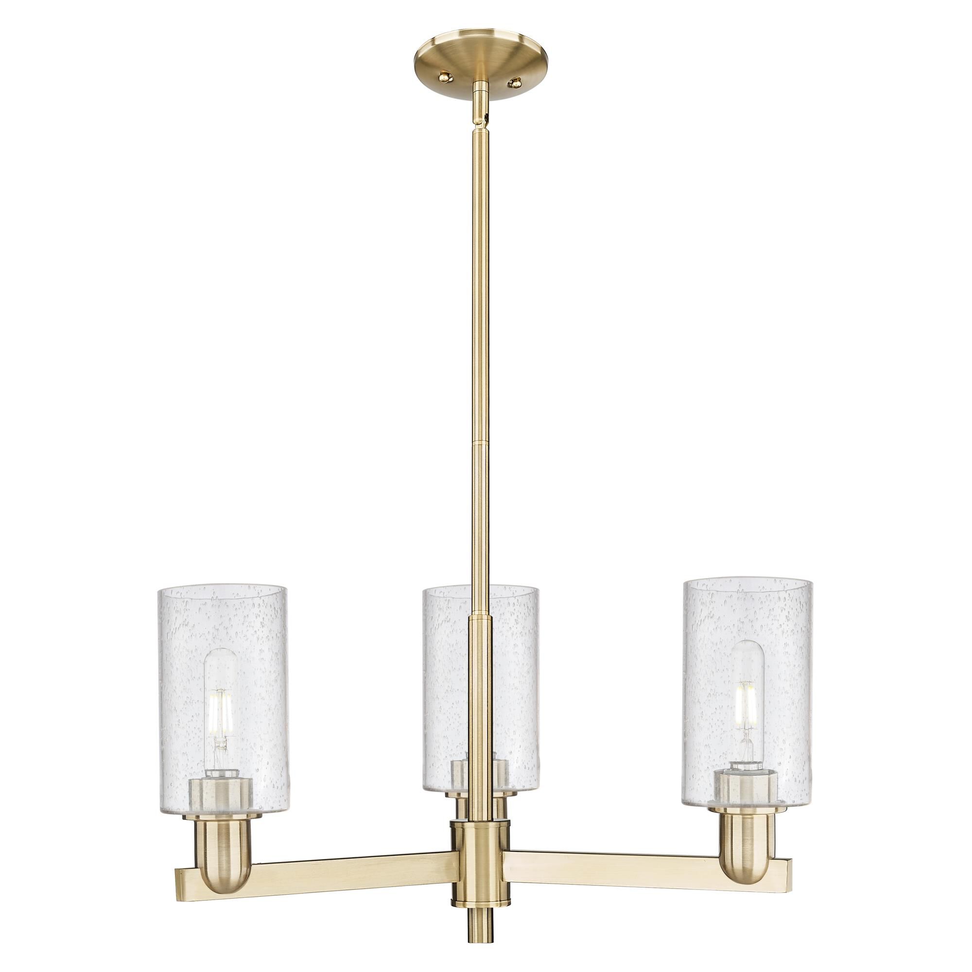 Shown in Champagne Bronze finish and Seedy glass