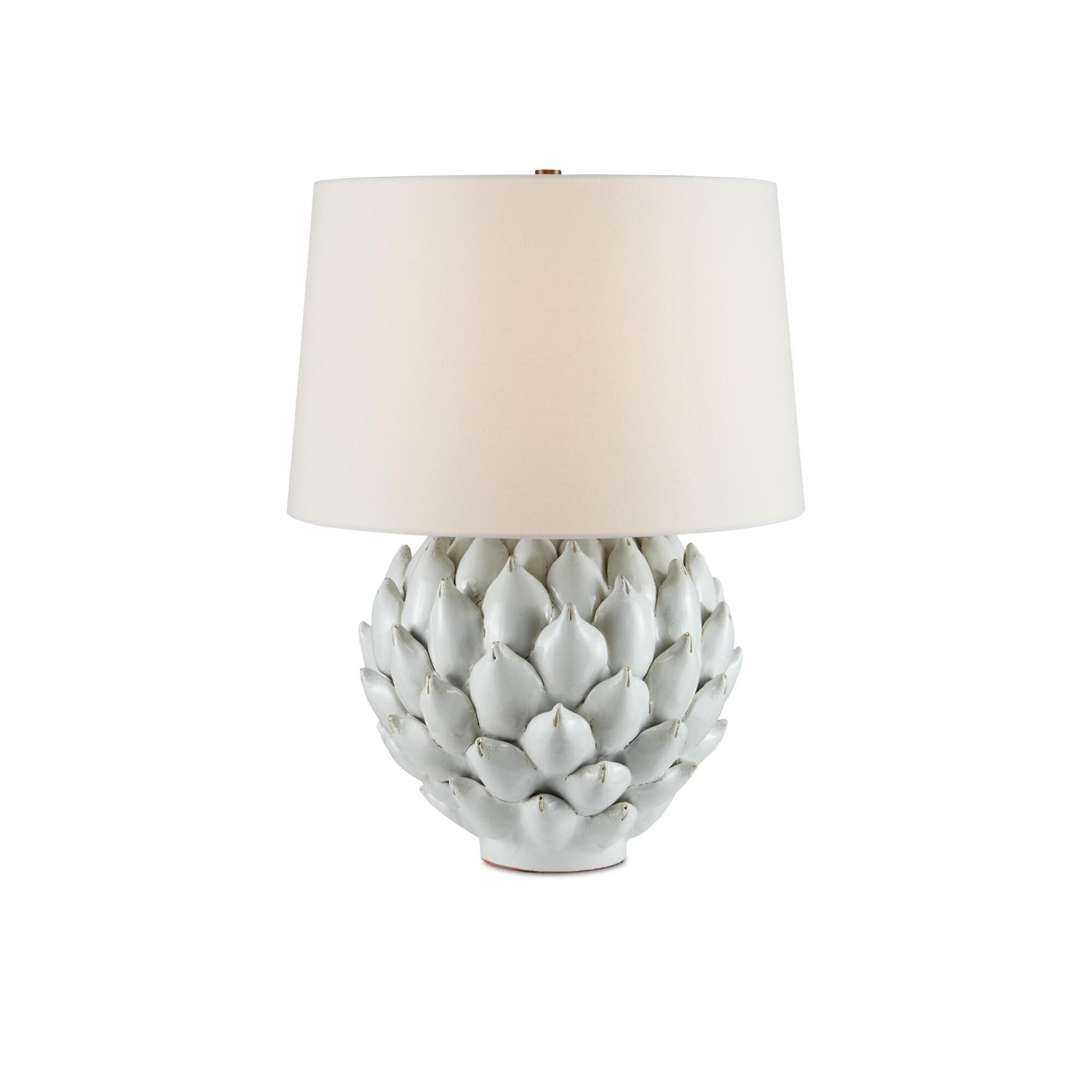 Shown in Antique White finish and Off-White Linen shade