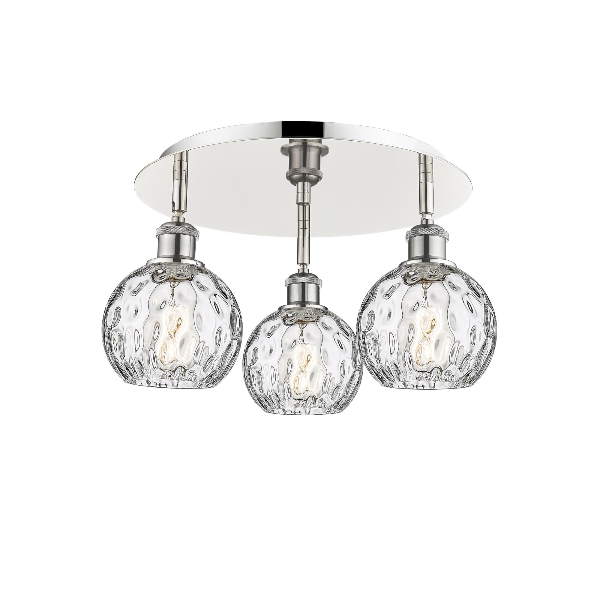 Shown in Polished Nickel finish and Clear Water Glass glass