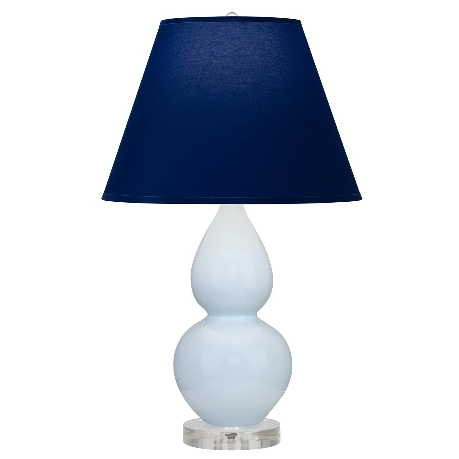 Shown in Baby Blue finish and Navy and Gray shade and Lucite accent