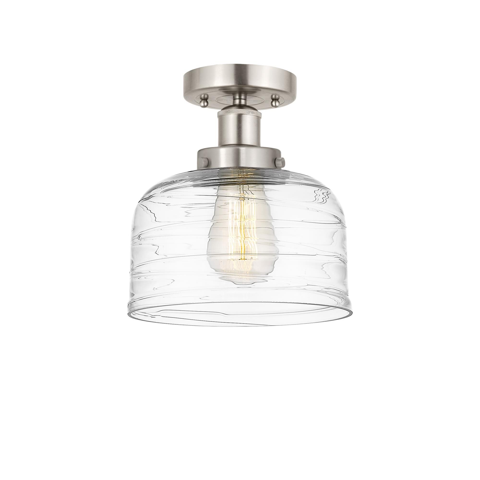 Shown in Brushed Satin Nickel, Plated Smoke finish and Plated Smoke glass and Plated Smoke Glass shade