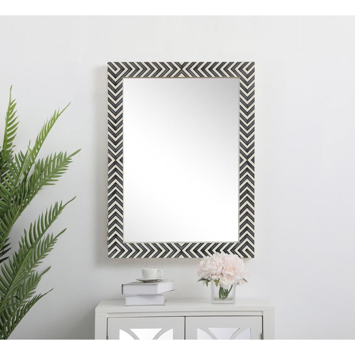 Rectangular mirror 36x27 inch in chevron Wall Mirror by Elegant Decor