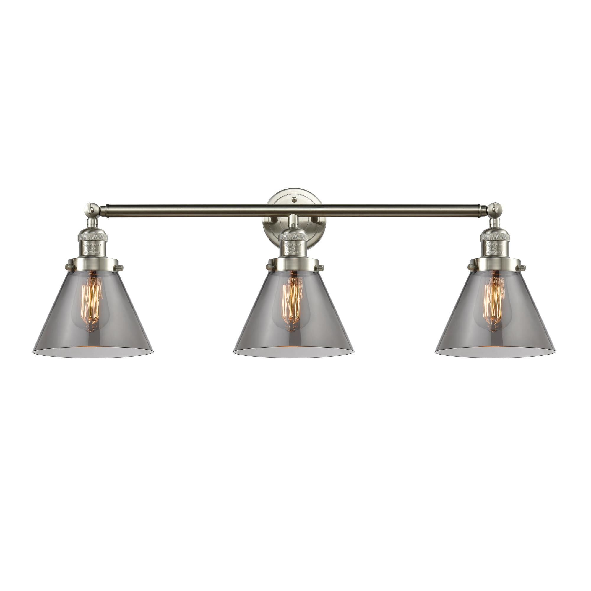 Bruno Marashlian Large Cone 32 Inch 3 Light Bath Vanity Light by Innovations Lighting