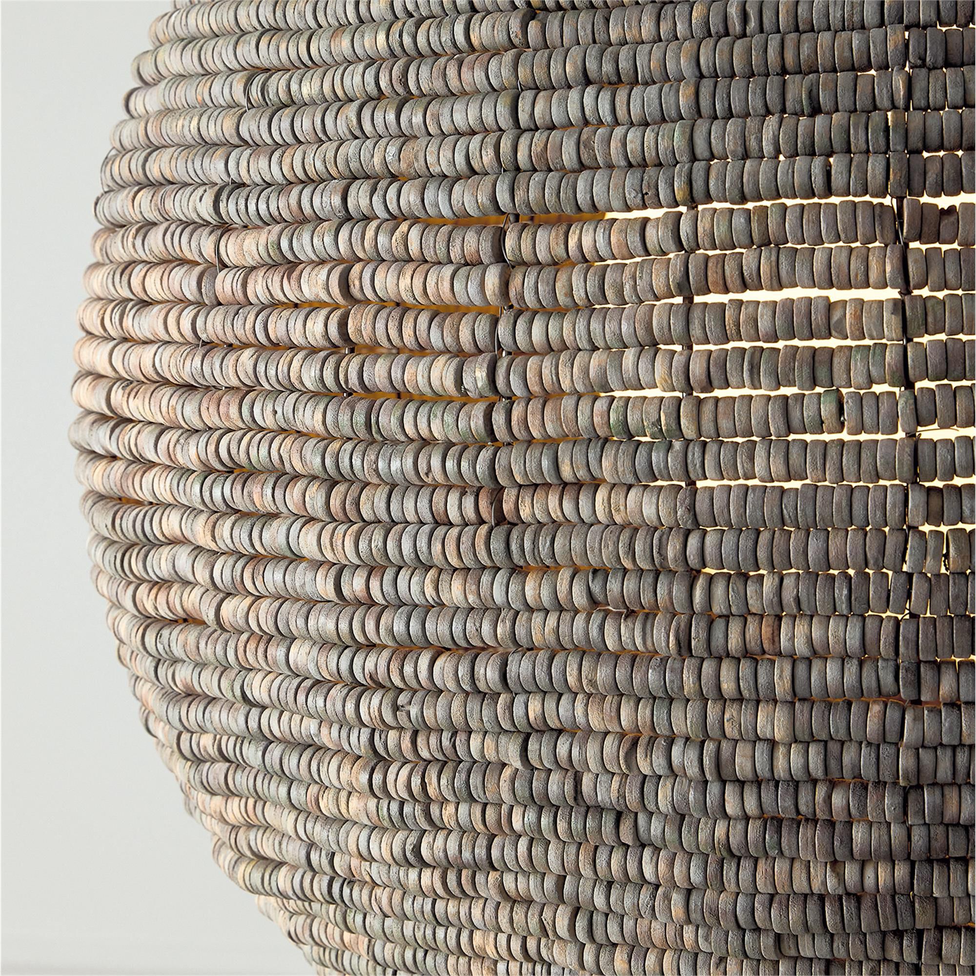 Shown in Aegean Grey And Dark Brass finish and White  Globe glass