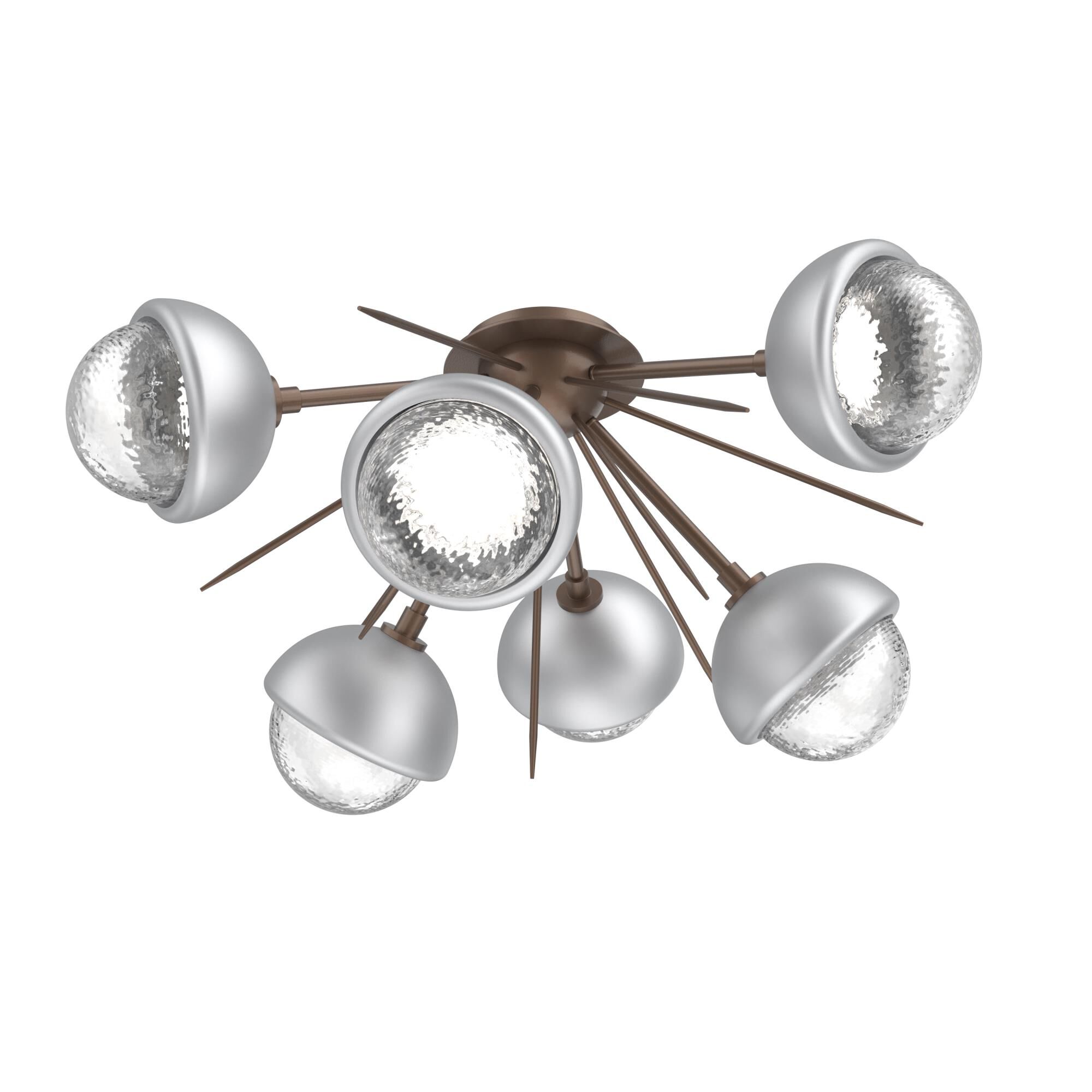 Shown in Burnished Bronze finish and Clear glass and Classic Silver accent