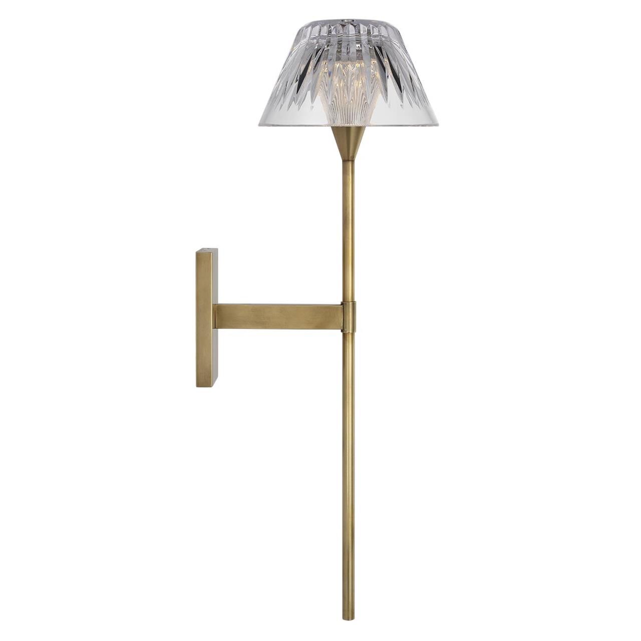 Shown in Natural Brass finish and Clear crystal