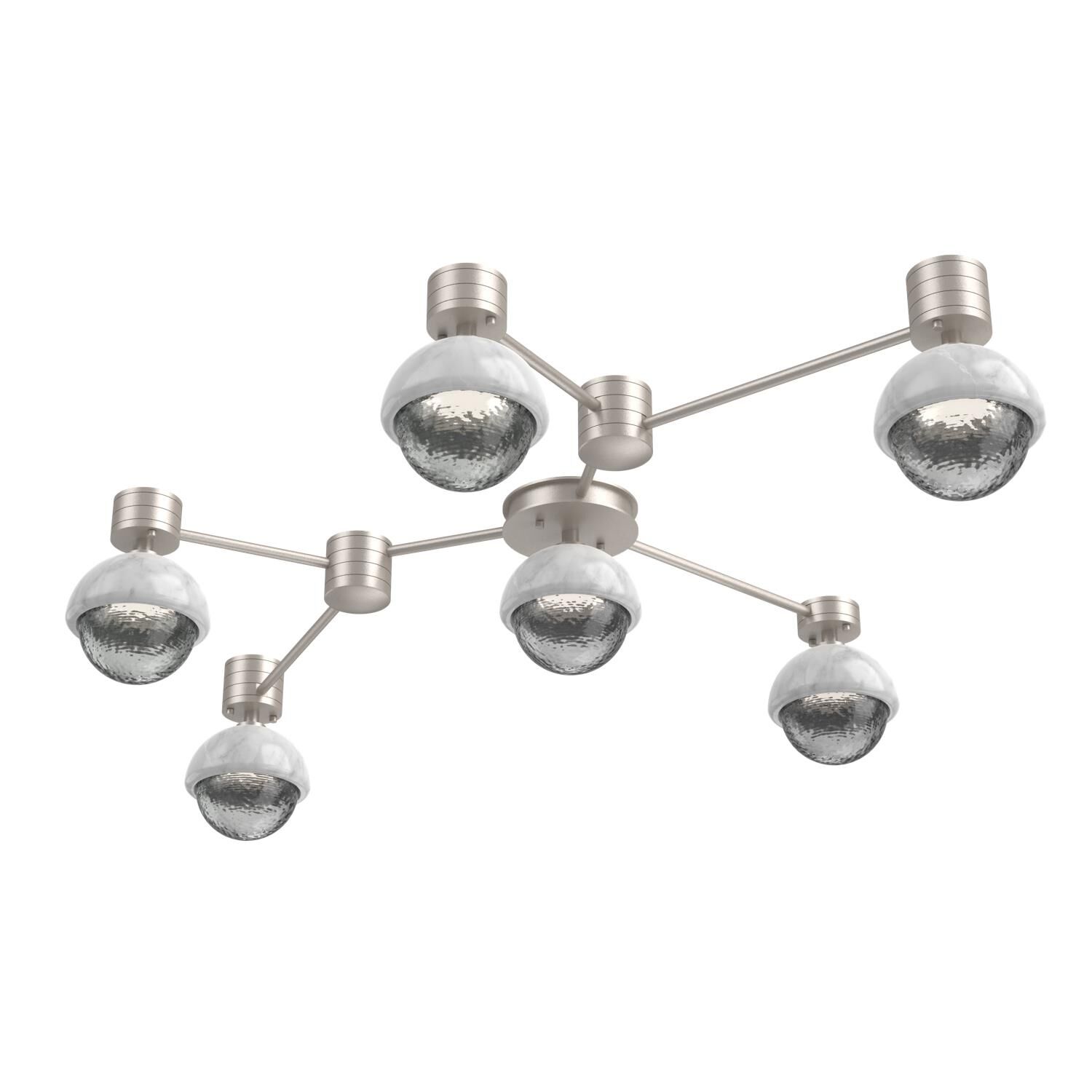 Shown in Beige Silver finish and Smoke glass and White Marble accent