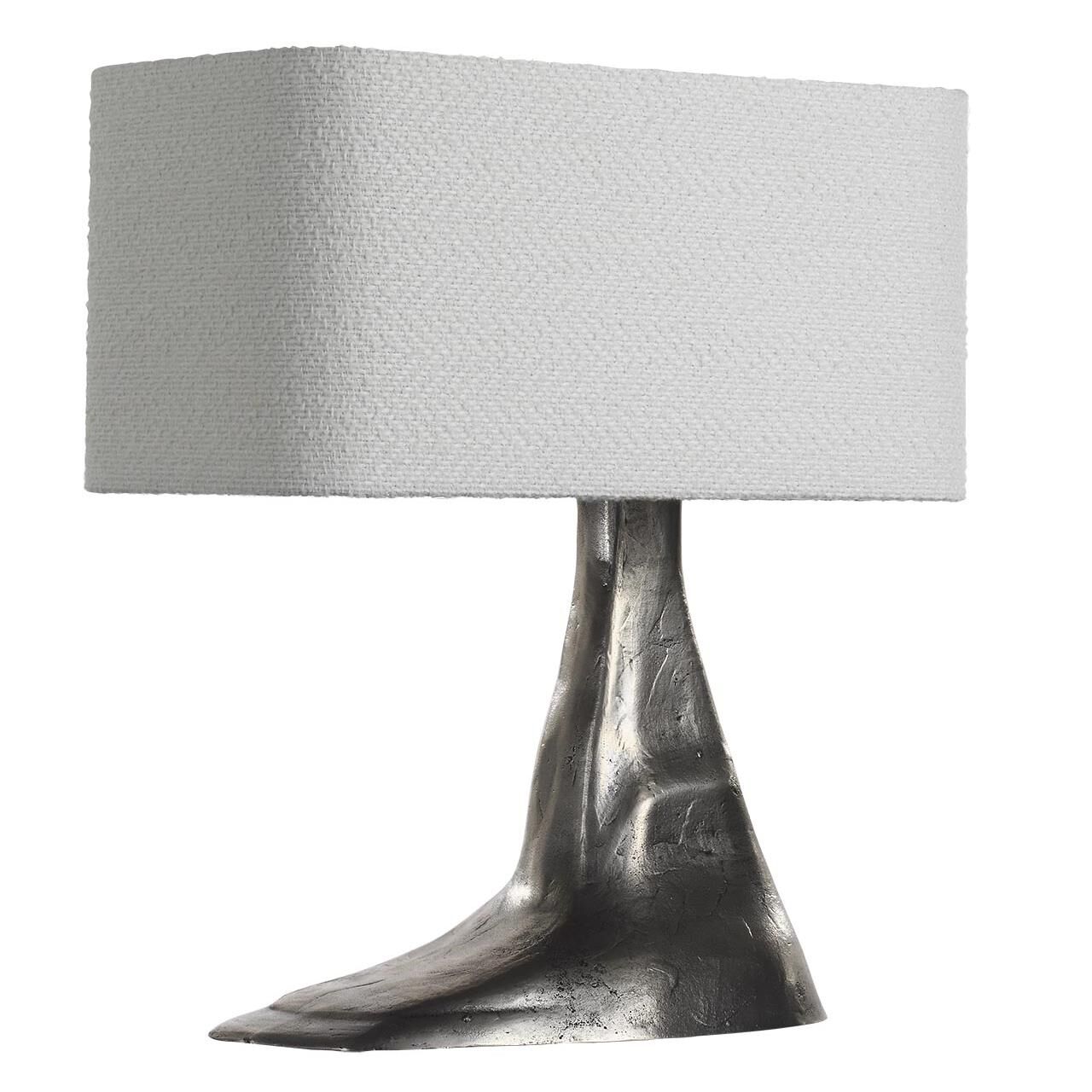Shown in Museum Pewter finish and Boucle Rectangle shade