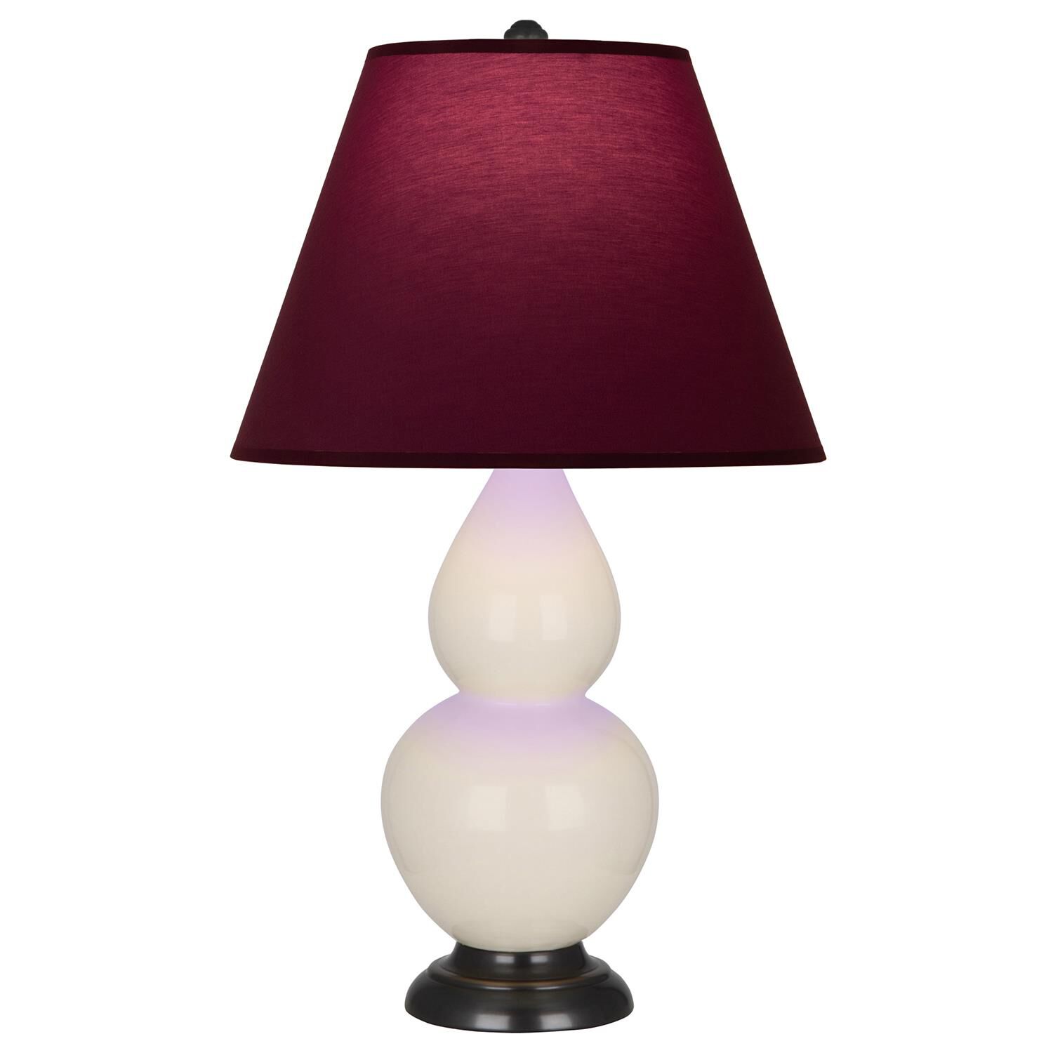 Shown in Bone finish and Plum and Lavender shade and Deep Patina Bronze accent