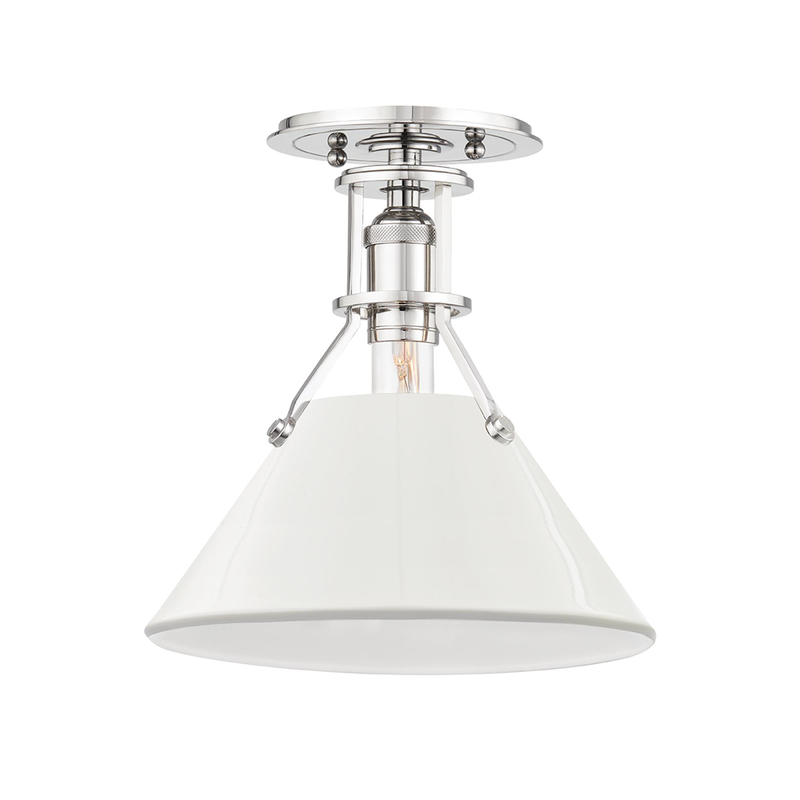 Metal No.2 12 Inch 2 Light Semi Flush Mount by Hudson Valley Lighting