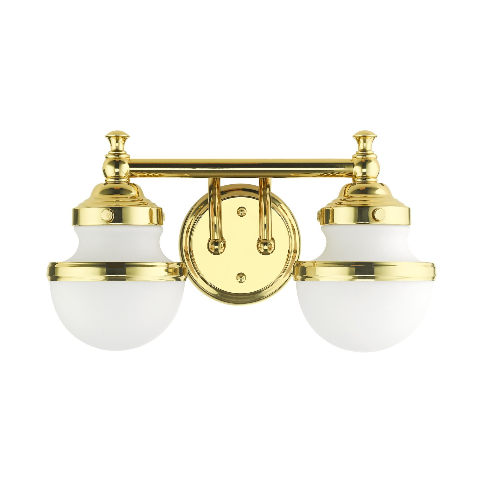 Shown in Polished Brass finish and Hand Blown Satin Opal White glass and Hand Blown Satin Opal White Glass shade