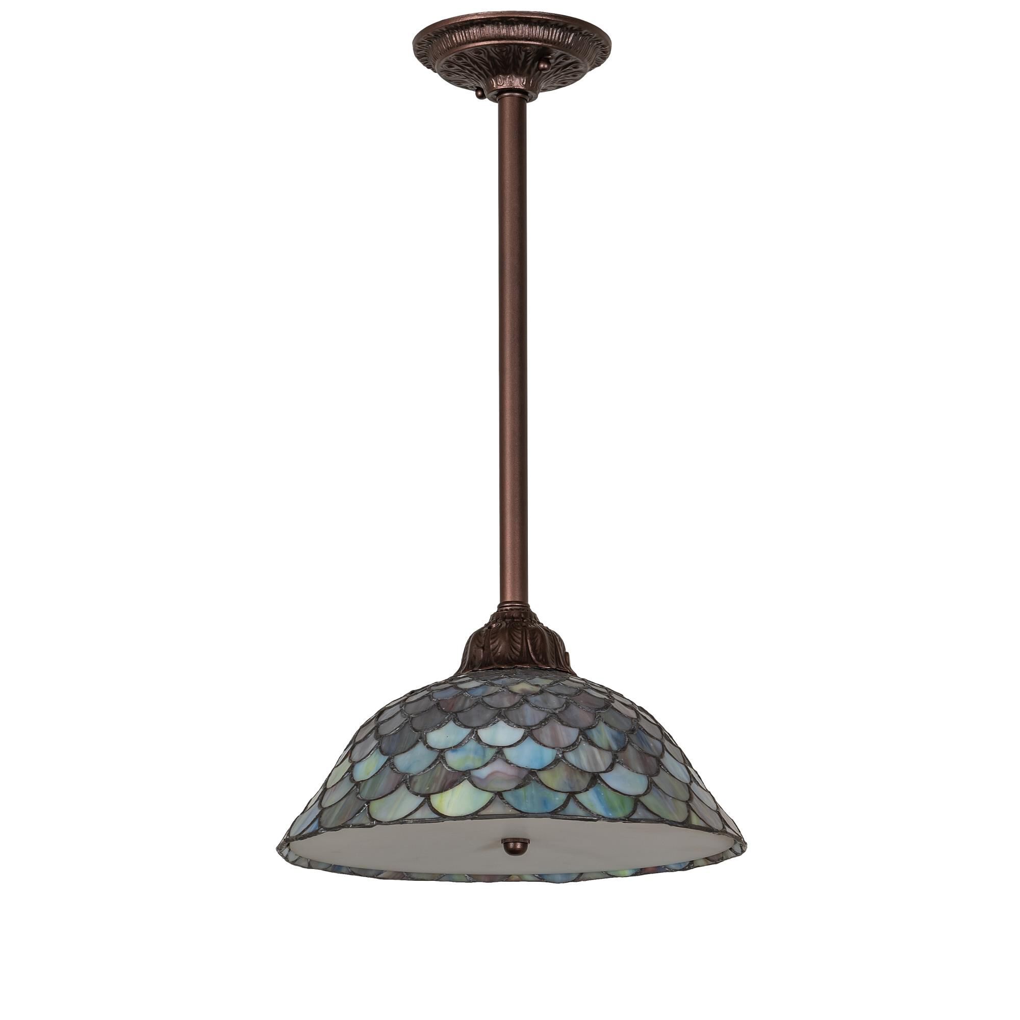 Shown in Mahogany Bronze finish and Coral;Beige glass