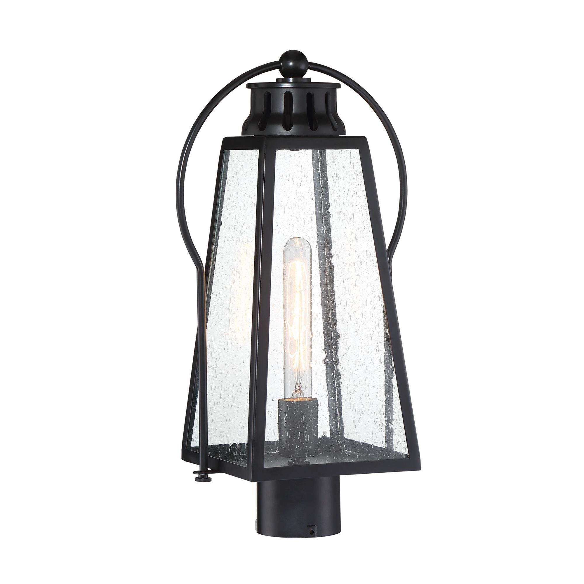 Shown in Matte Black finish and Clear Seeded glass