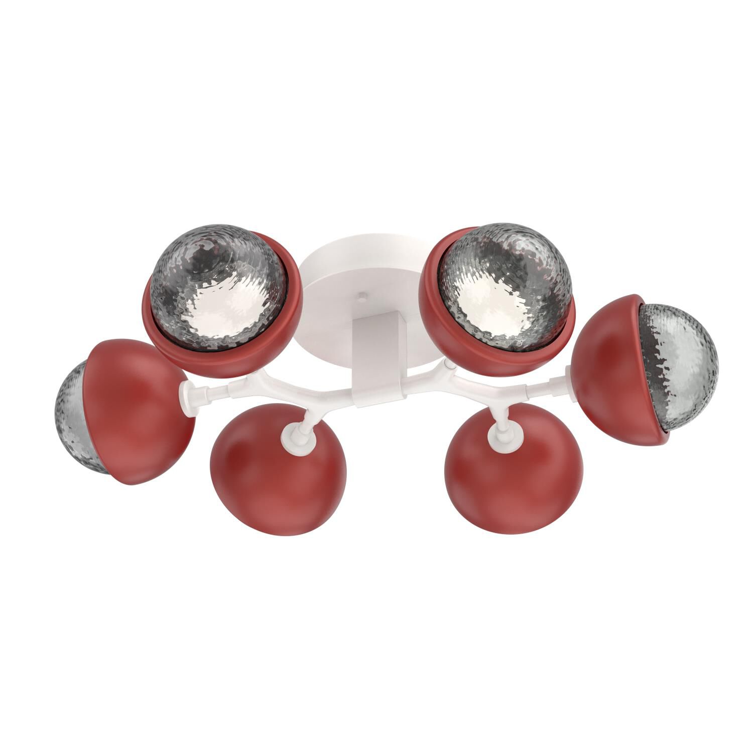 Shown in Salt White finish and Smoke glass and Cinnamon Red accent