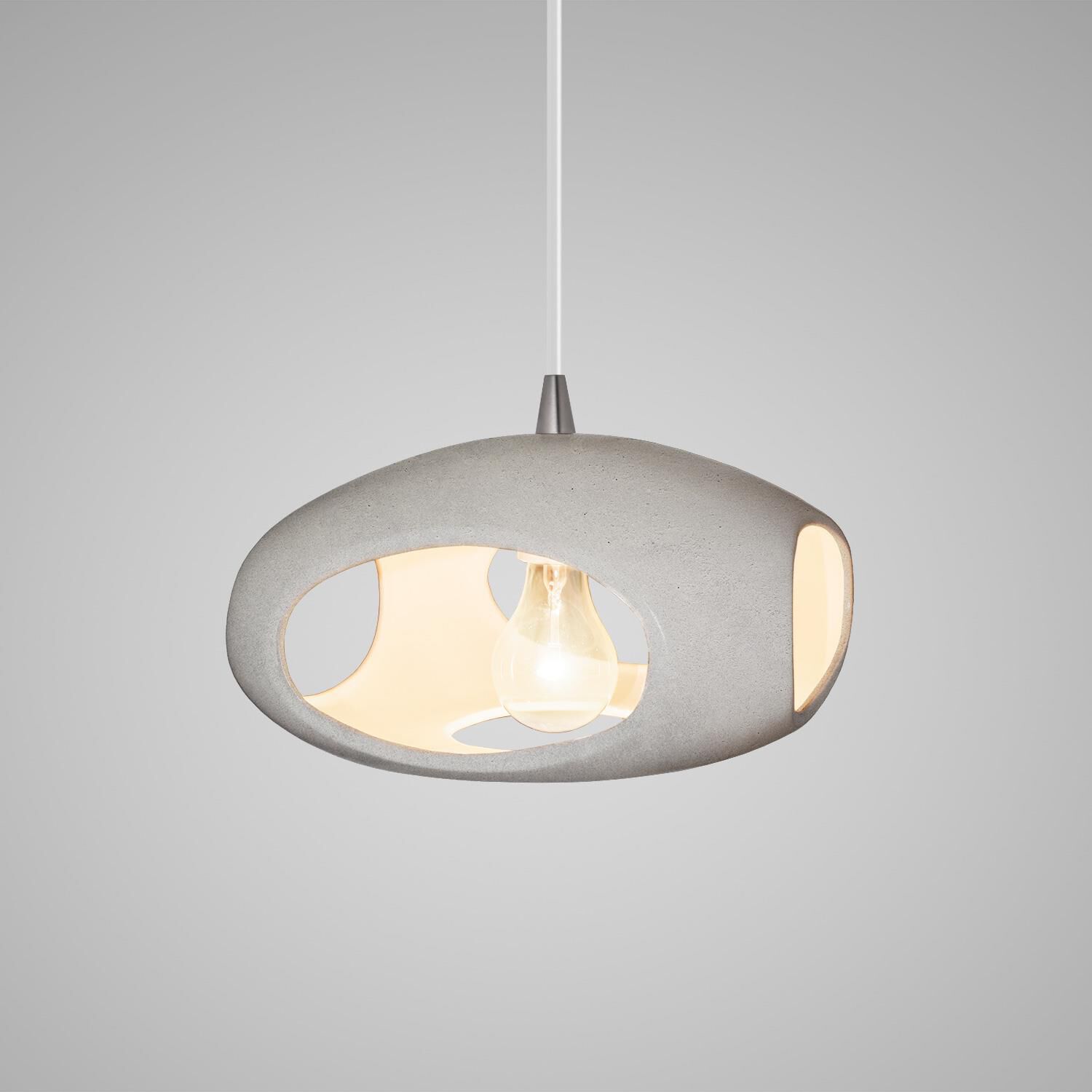 Shown in Brushed Nickel finish and Concrete Ceramic shade