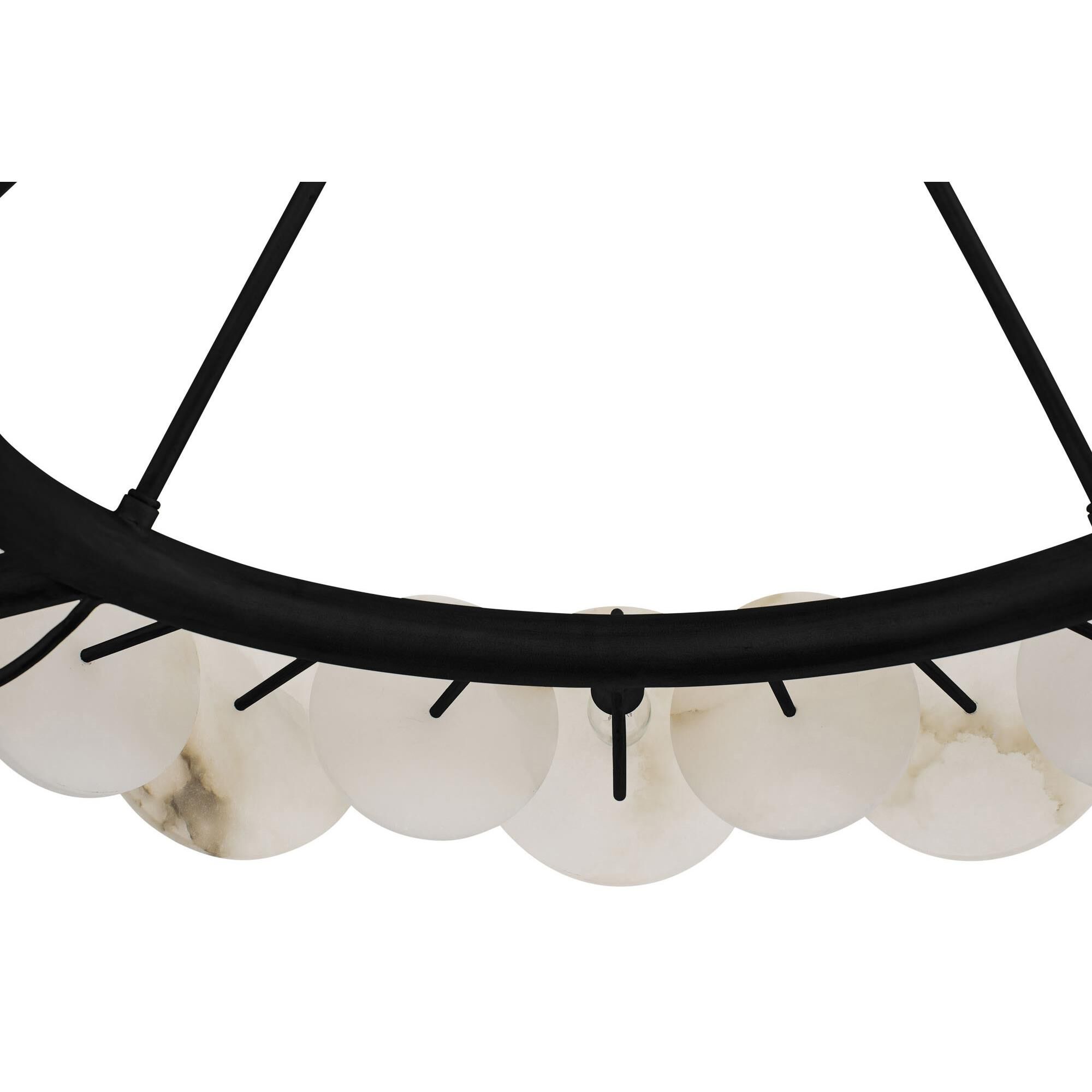 Shown in Matte Black finish and Spanish Alabaster shade