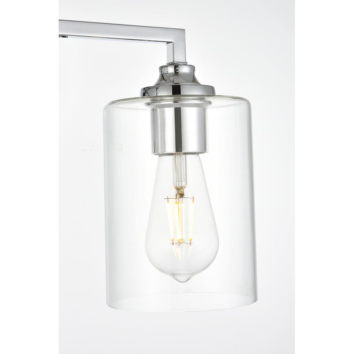 Shown in Chrome  finish and Clear glass