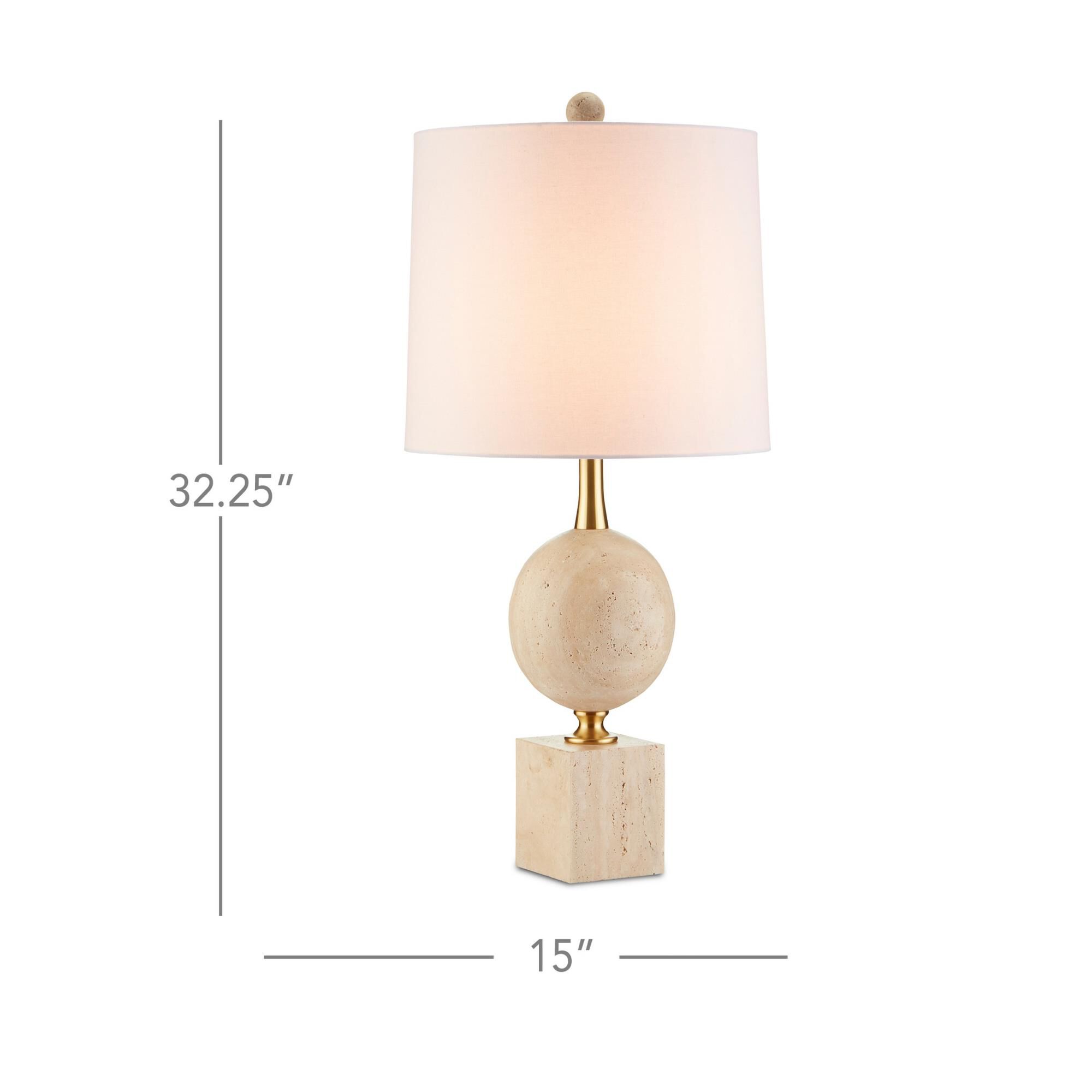 Shown in Natural, Beige, Antique Brass finish and Bone Linen shade