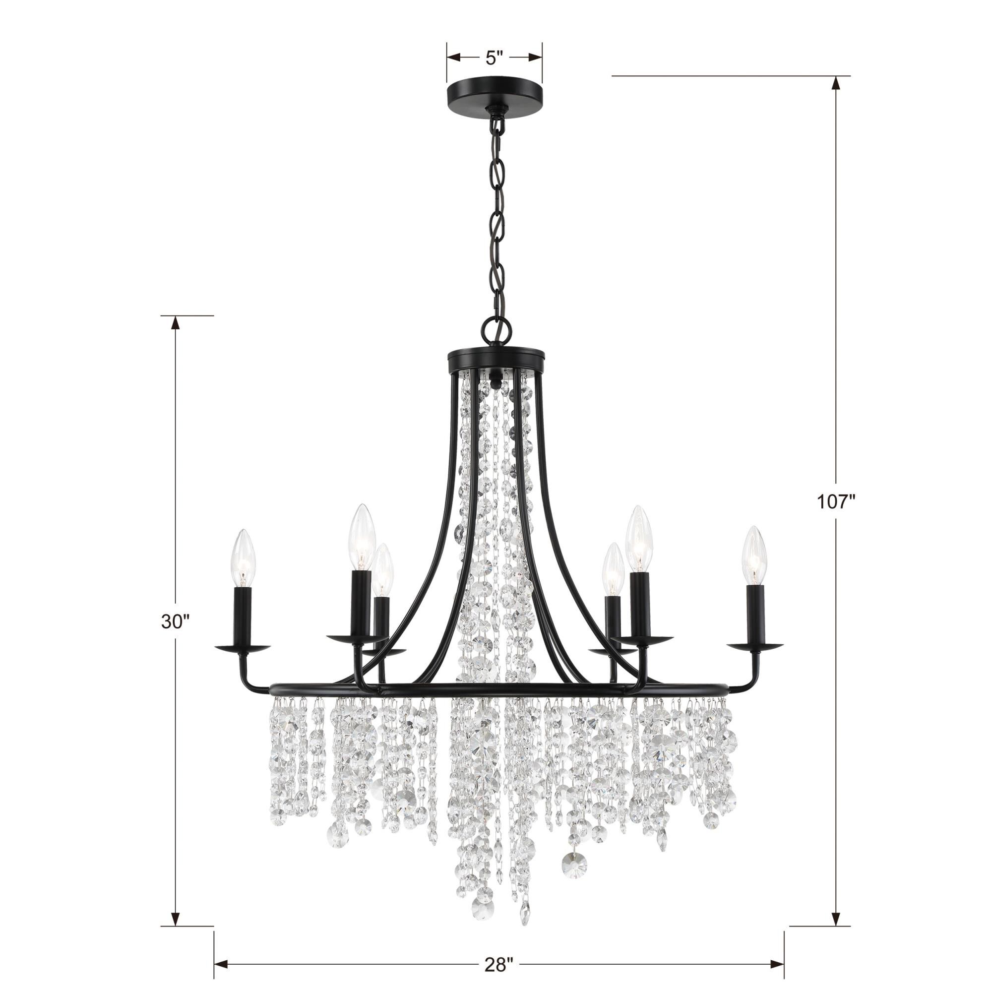Gabrielle 28 Inch 6 Light Chandelier by Crystorama