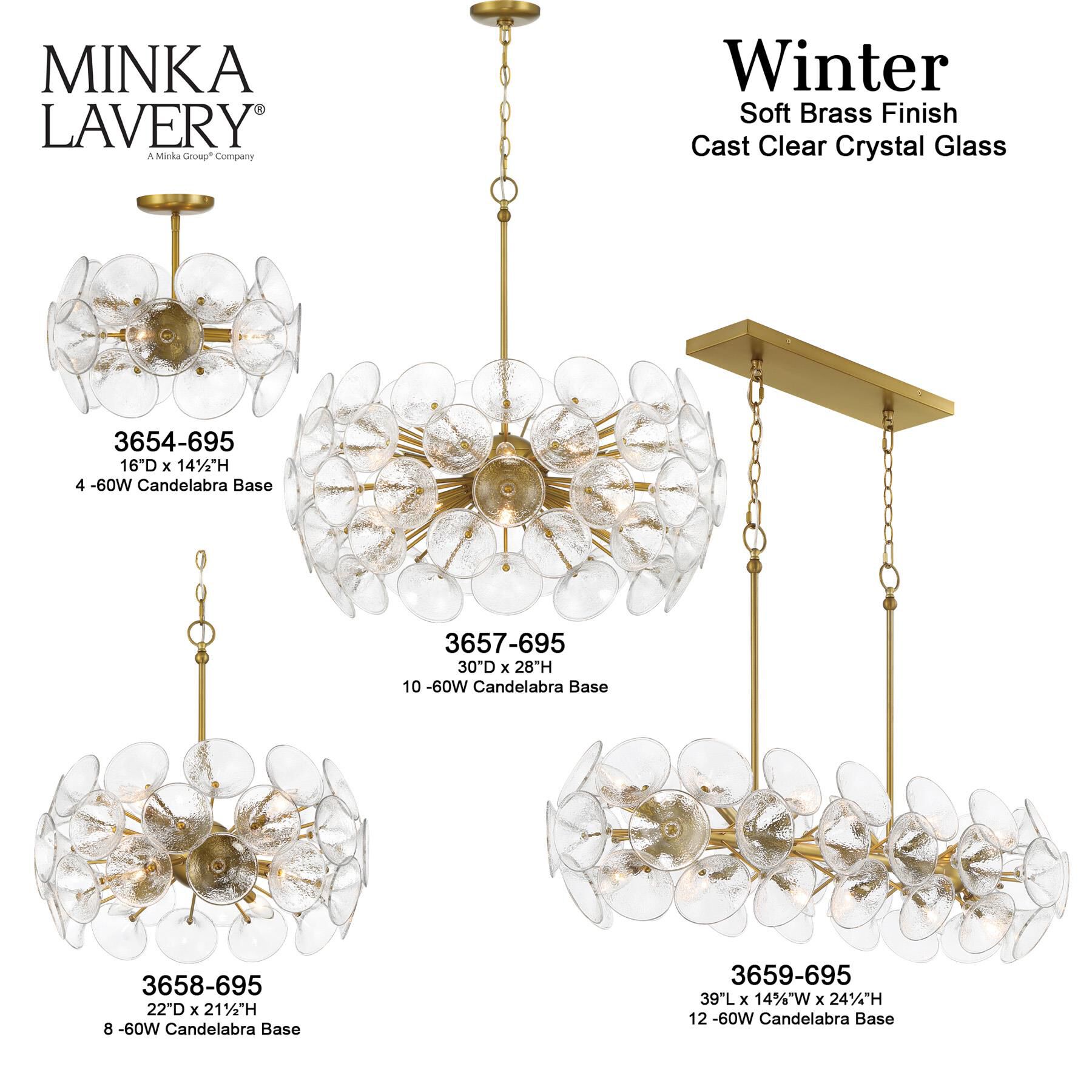 Shown in Soft Brass finish and Textured Clear Fluted glass