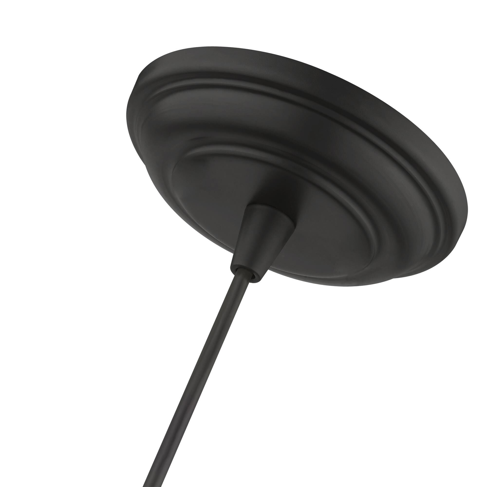 Shown in Black finish and Hand Blown Clear glass