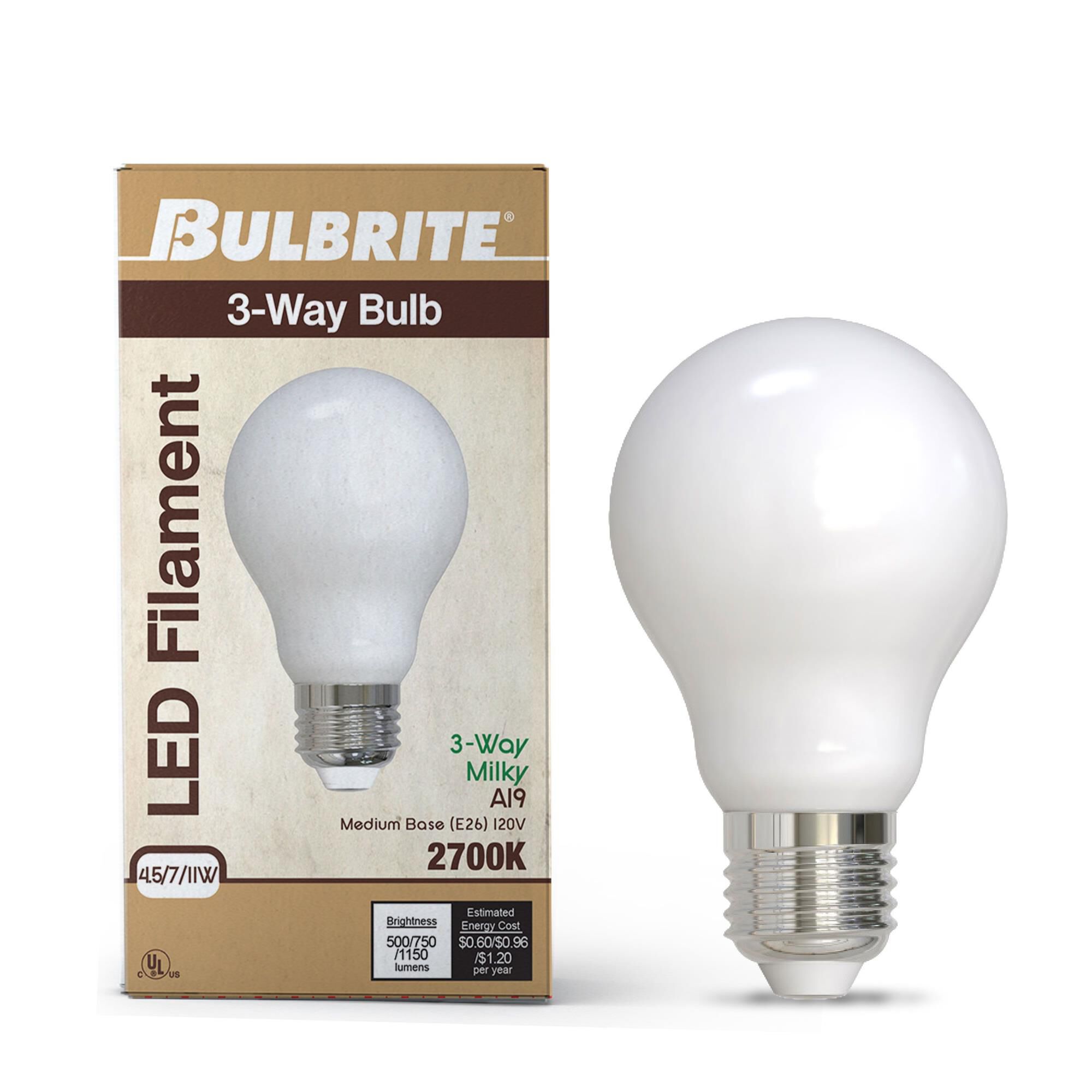 Milky A19 Base E26 2700K LED Light Bulb by Bulbrite