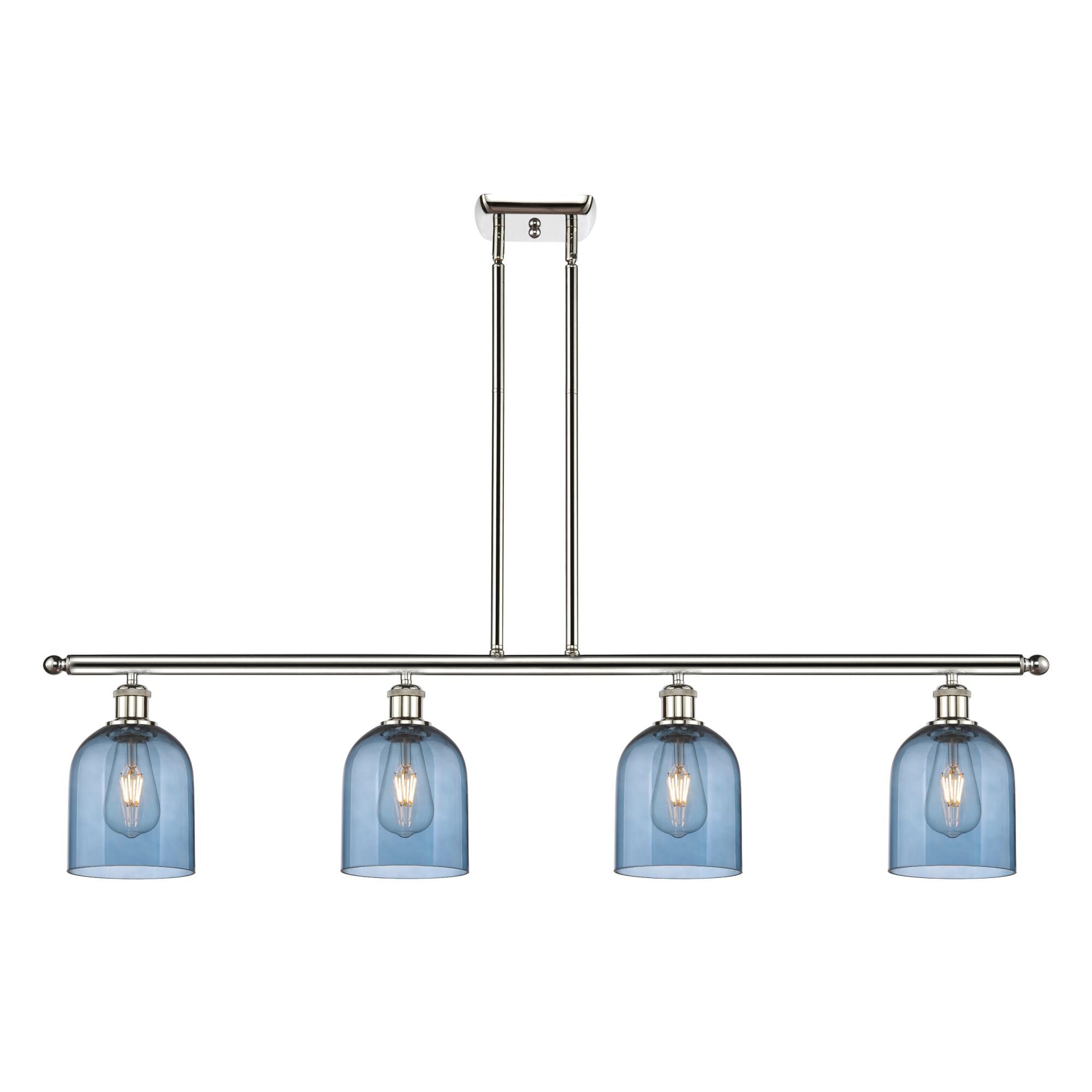 Shown in Polished Nickel finish and Princess Blue glass