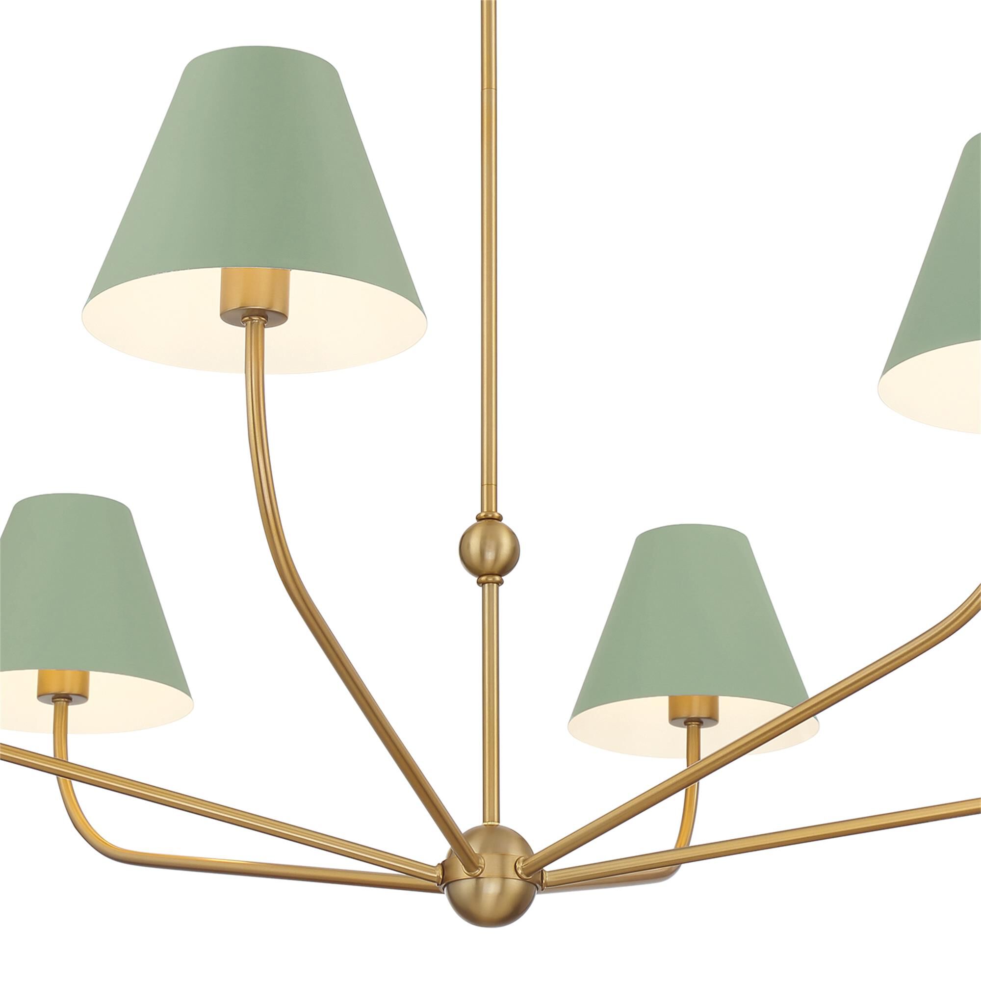 Shown in Vibrant Gold and Green finish and Steel shade