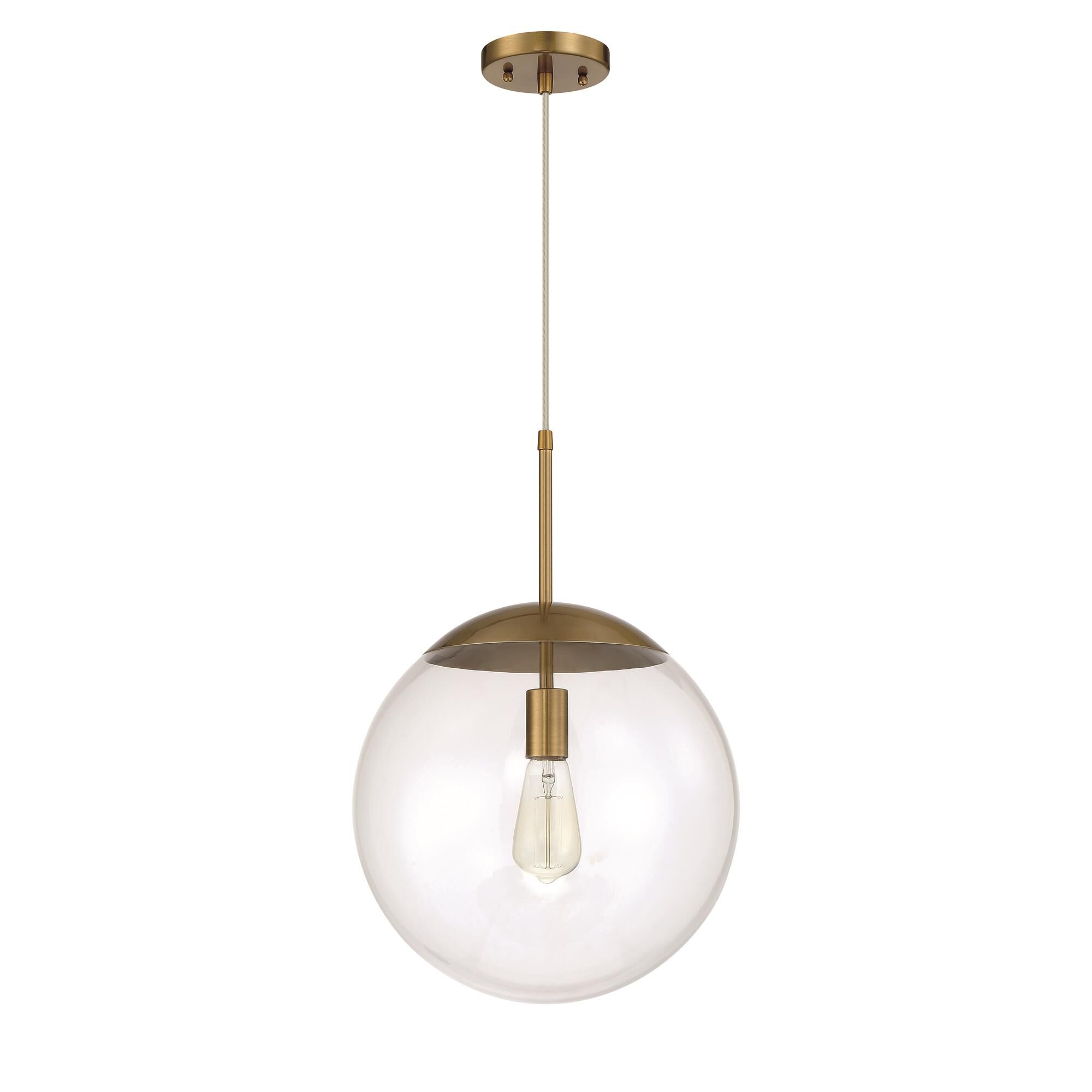 Shown in Satin Brass finish and Clear glass