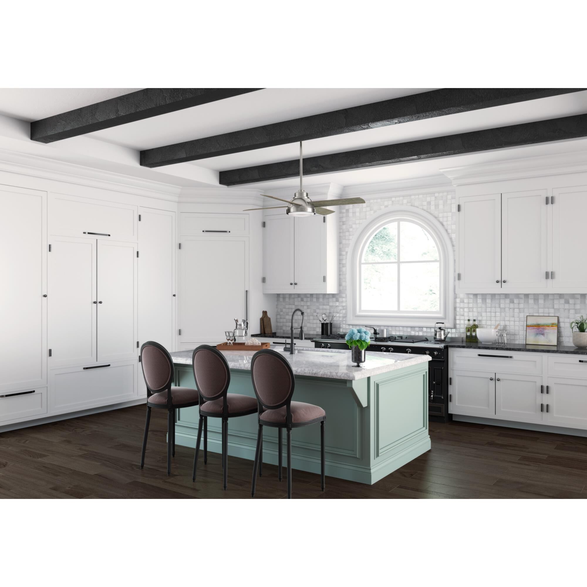 Shown in Brushed Nickel/Chrome;Brushed Nickel finish and Painted Cased White glass